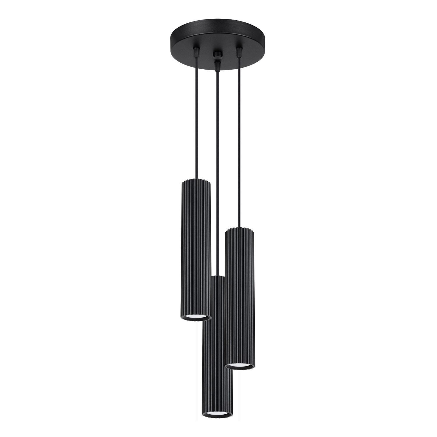 Pendelleuchte Schwarz 3x GU10 schmal Ø 19,5 cm Alu Modern