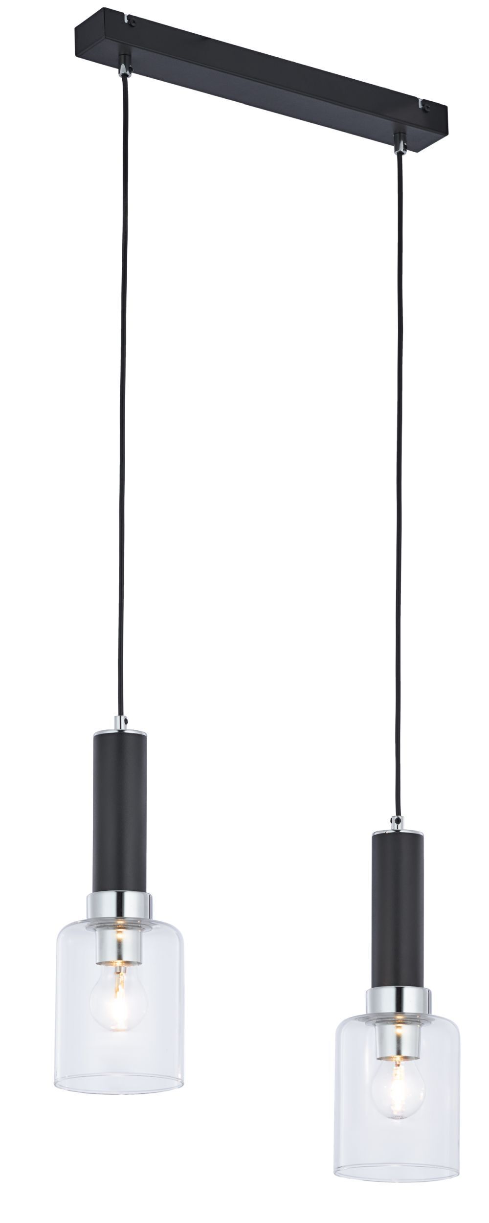 Lange Hängelampe Metall Glas L:44cm verstellbar