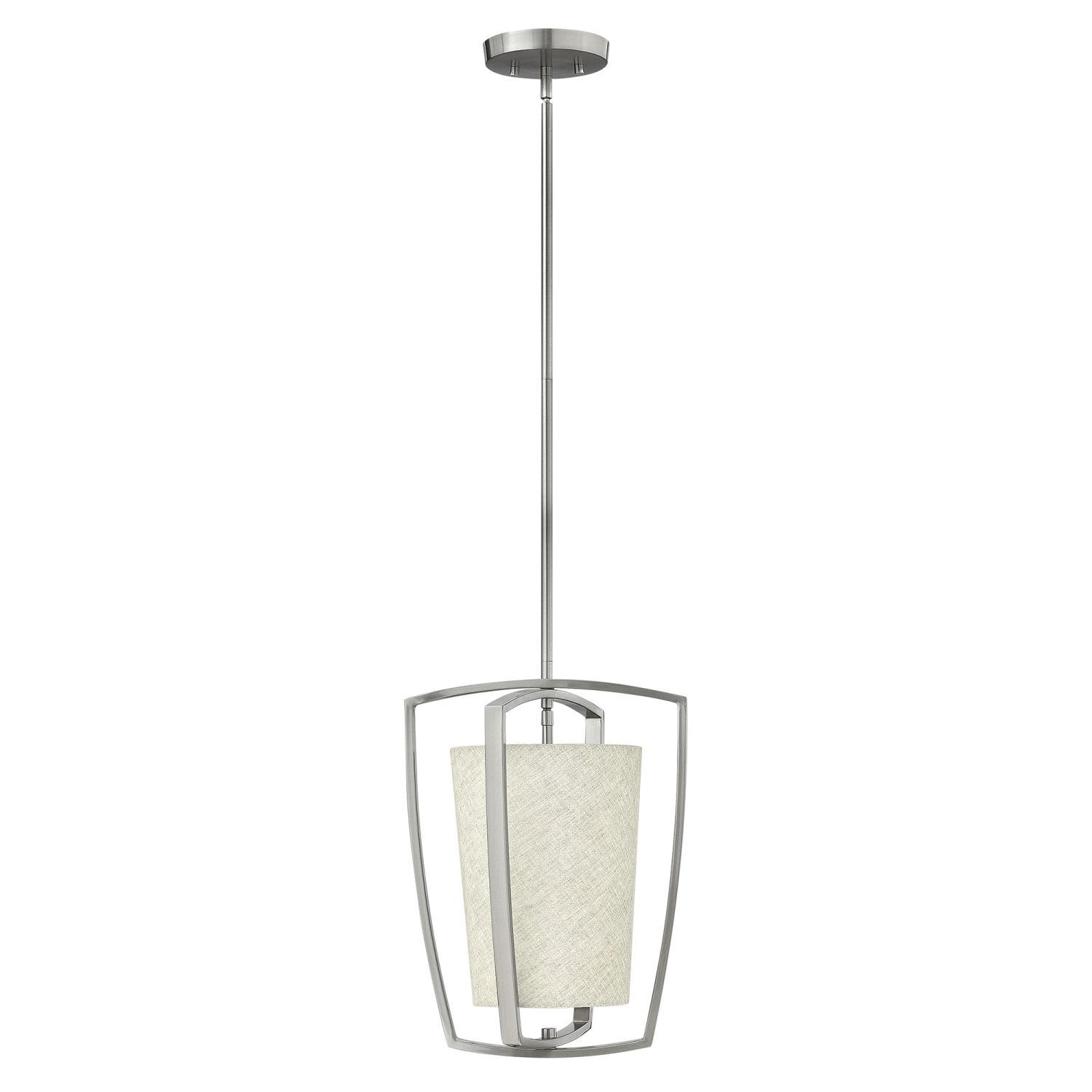 Deckenleuchte Stoffschirm in Creme Nickel Modern E27
