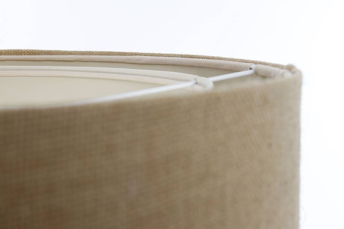 Hängeleuchte Stoff Natur Creme E27 rund D: 60 cm Boho Lampe, Lampenschirm