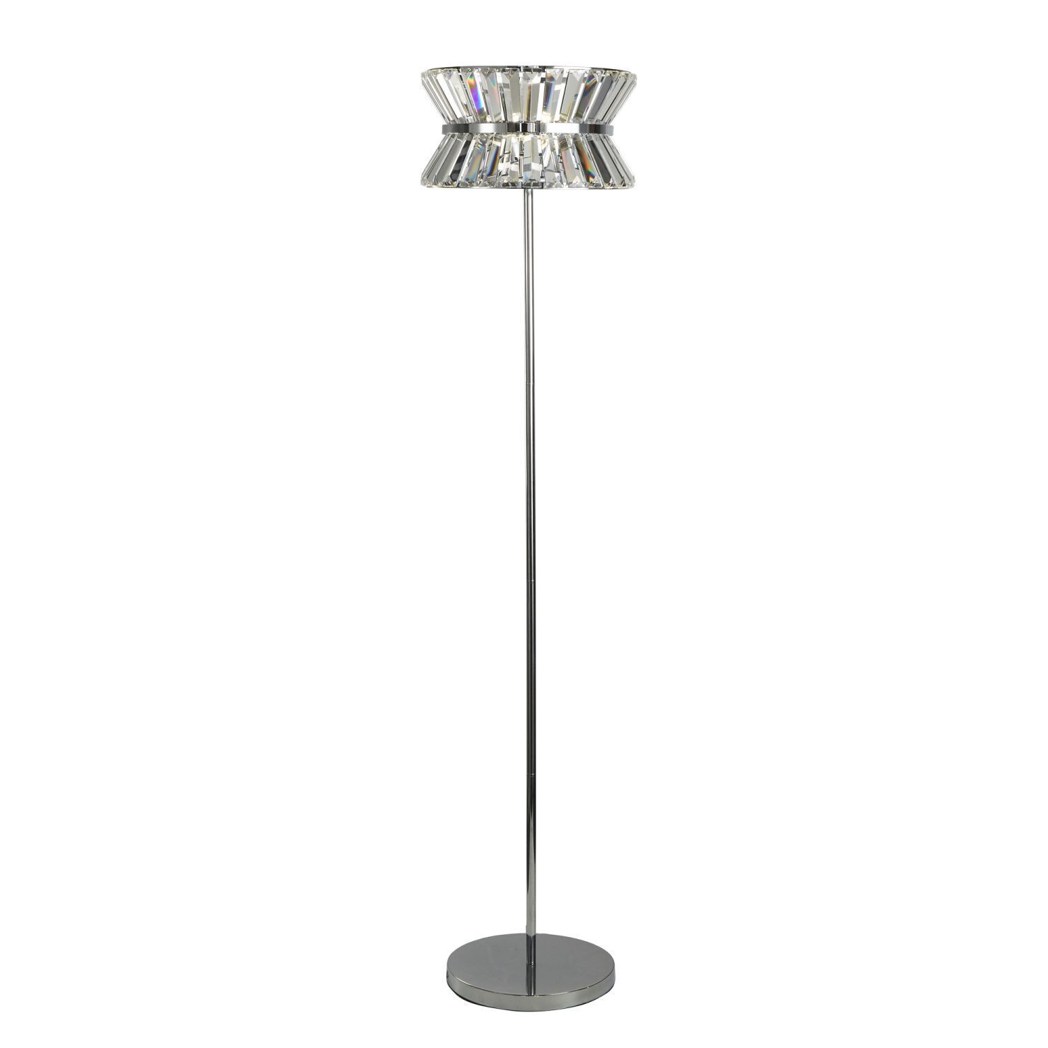 Stehlampe Kristall 150 cm klein Art Déco Chrom Klar