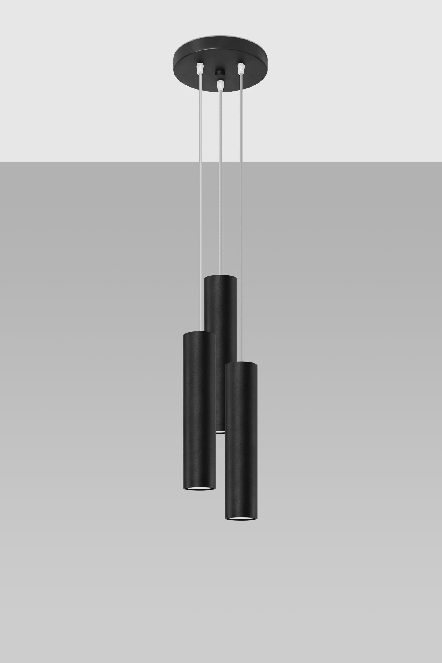 Hängelampe Schwarz 3-flammig Ø 20 cm Metall GU10