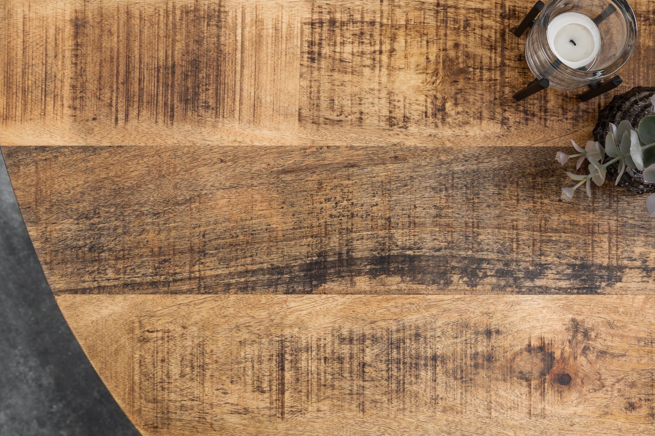 Esstisch rund Ø 120 cm Mango Holz Metall Industrial Design
