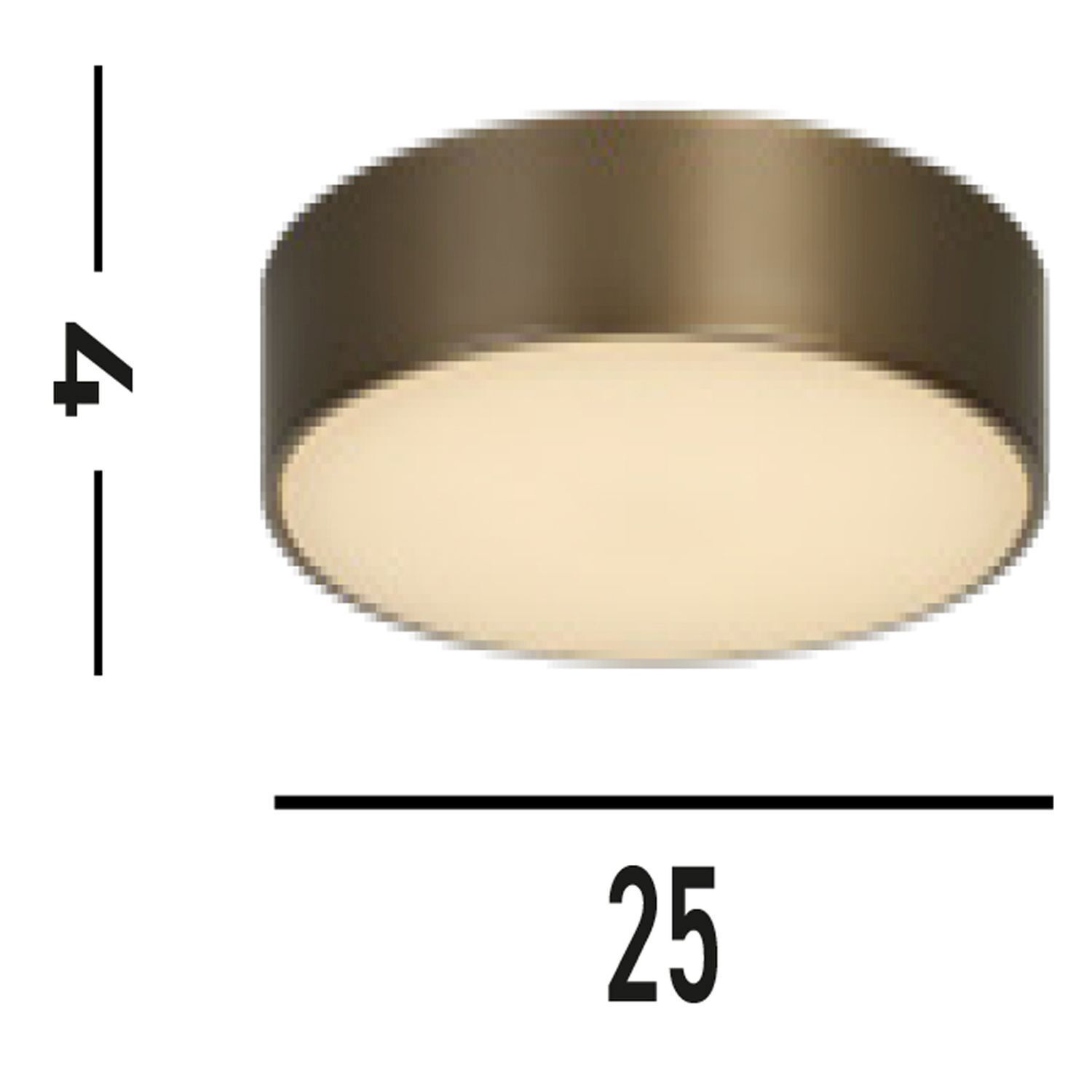 Runde LED Deckenlampe in Bronze Metall B:25 cm 676 lm Deckenleuchte