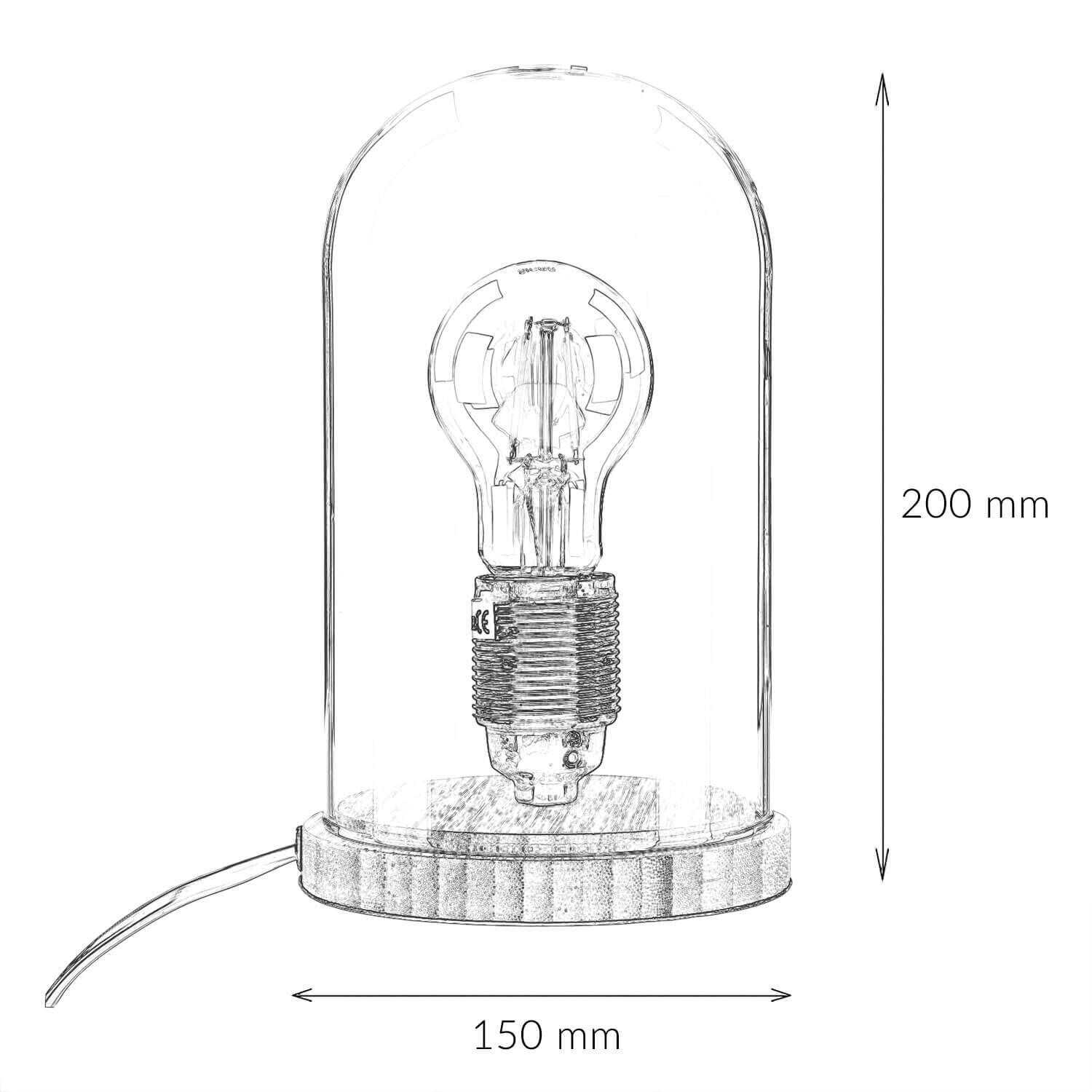 Stilvolle Tischlampe Bauhaus rund 20cm Edison Lampe