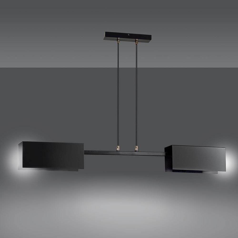 Hängelampe Metall Schwarz 2x E27 verstellbar Esszimmer