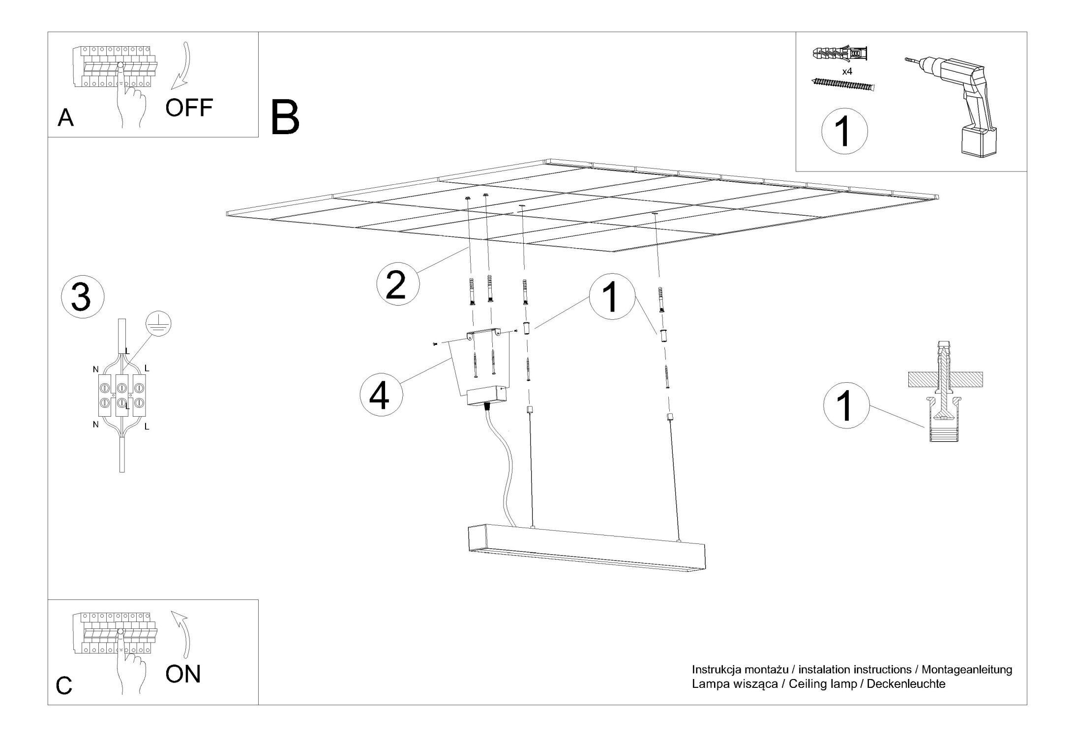 LED Pendelleuchte länglich 118 cm Metall 3000 K Weiß