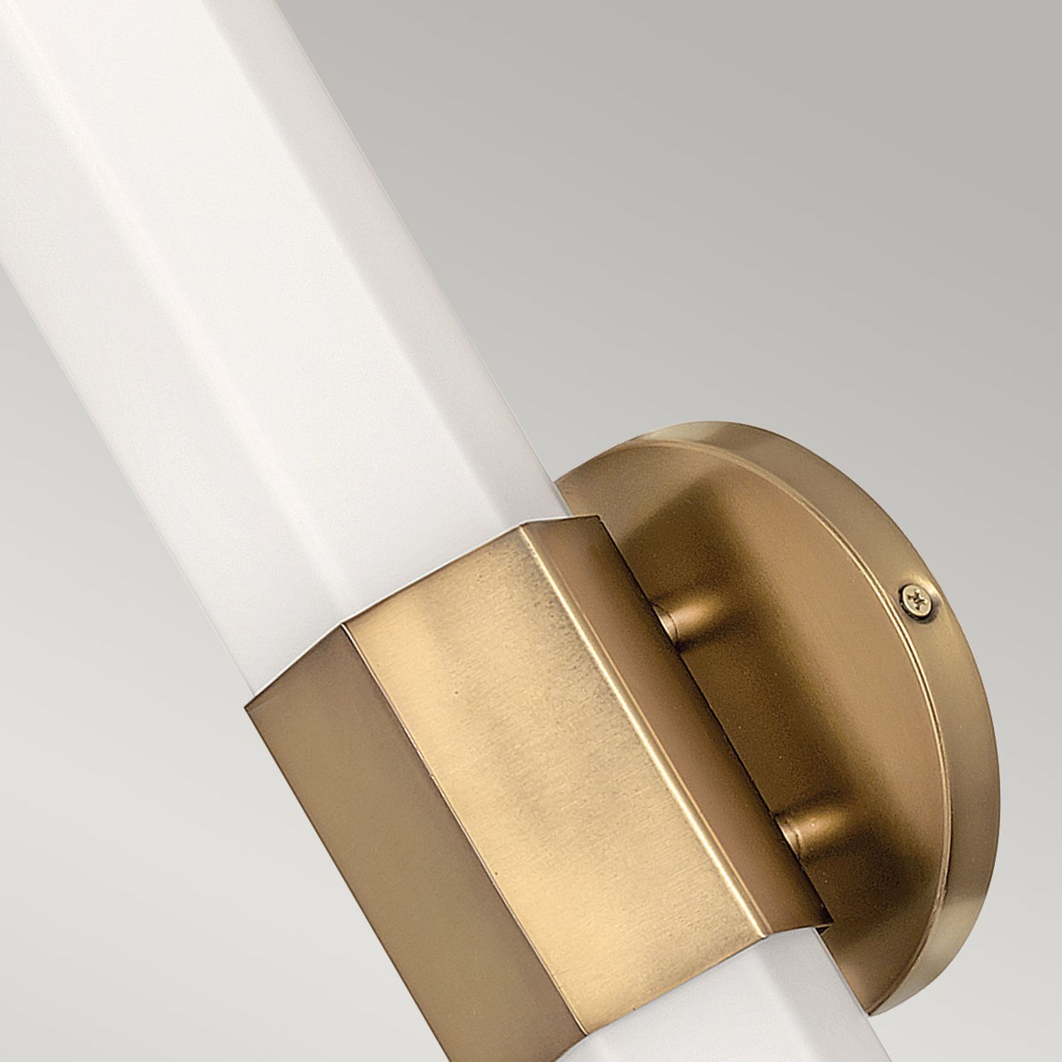 LED Badleuchte Messing Antik Weiß IP44 H: 35,6 cm Metall Glas