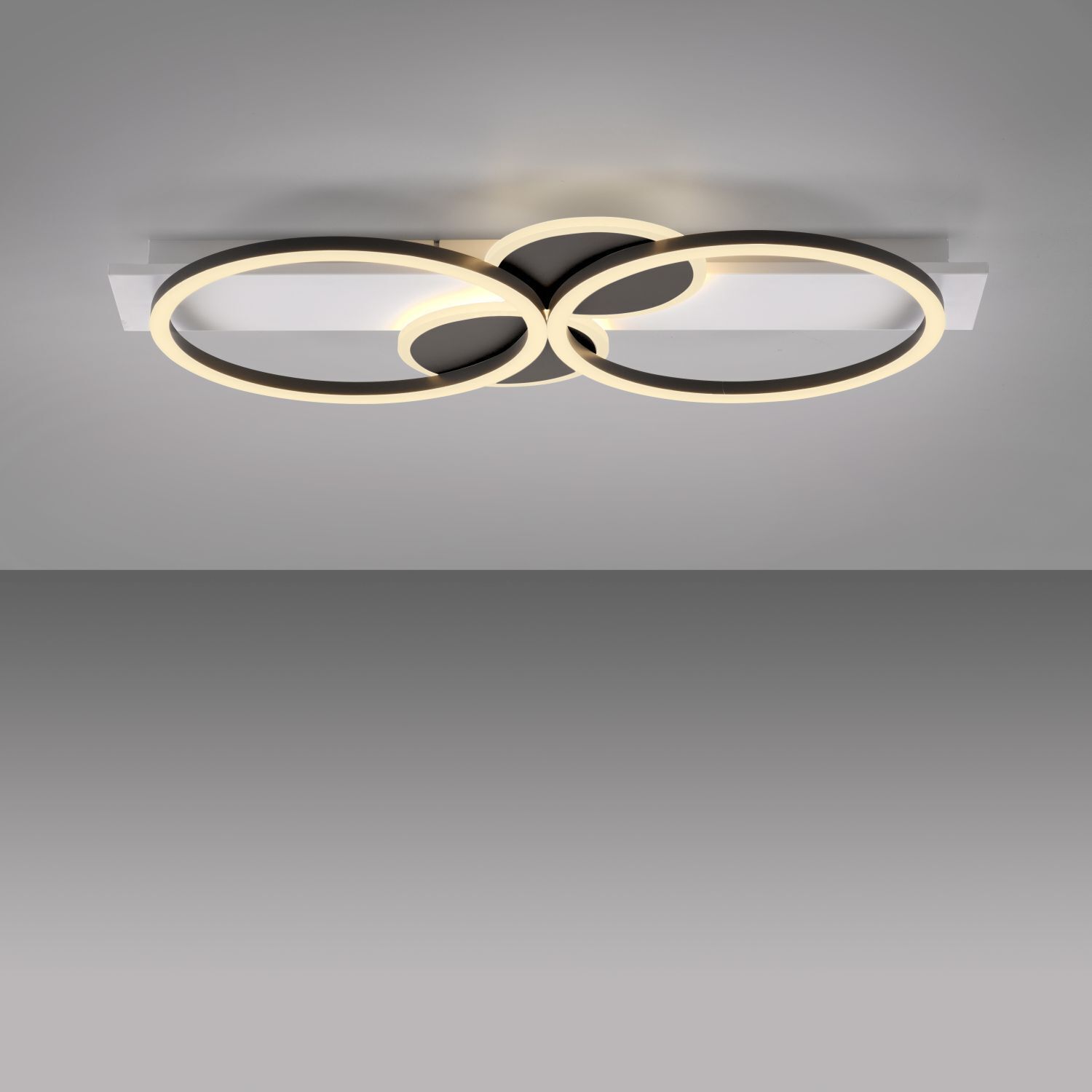 LED Deckenlampe Holz Metall Weiß Schwarz 72 cm 25 W
