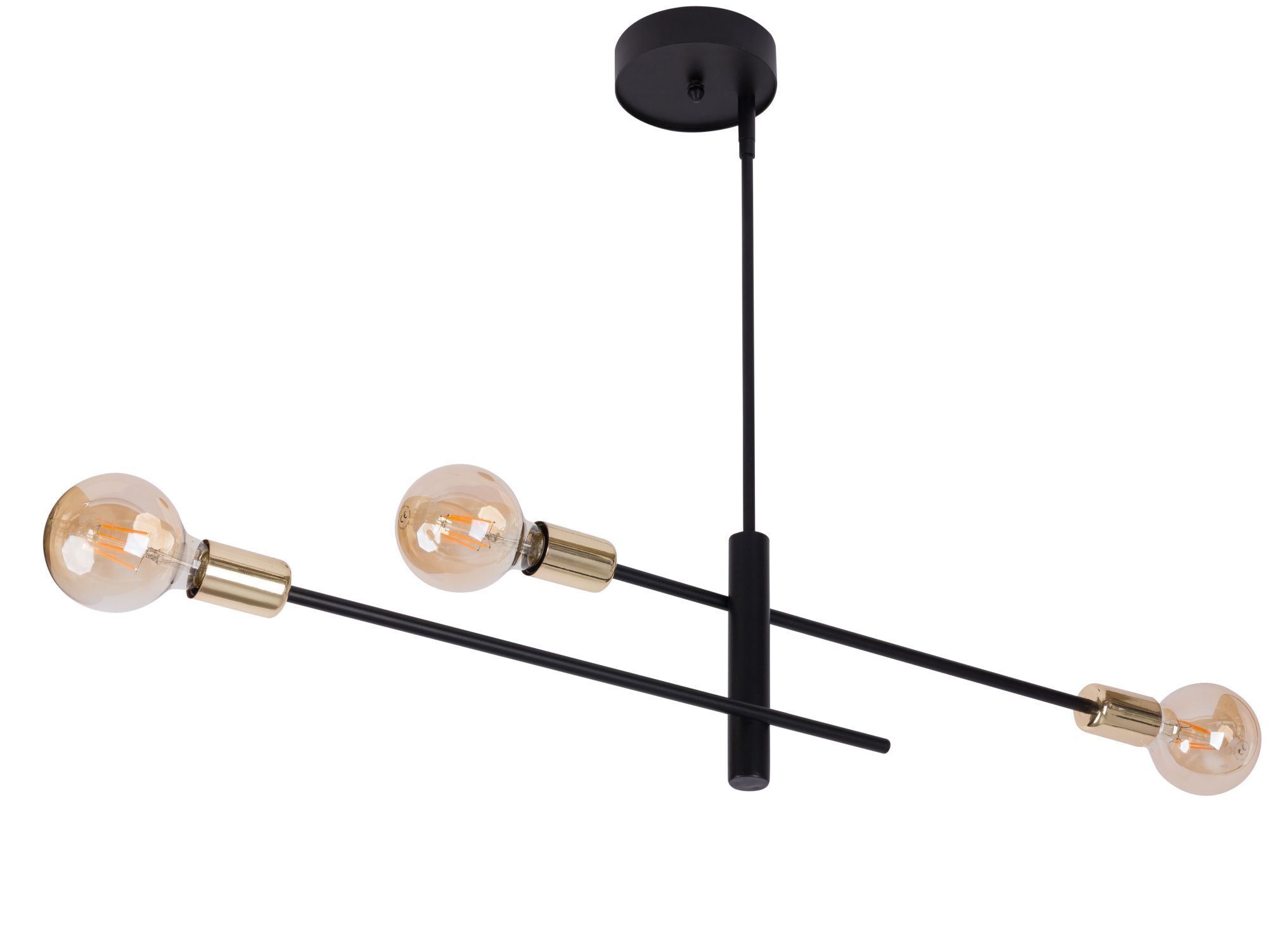 Hängelampe Schwarz Gold Metall bis 0,6 m minimalistisch