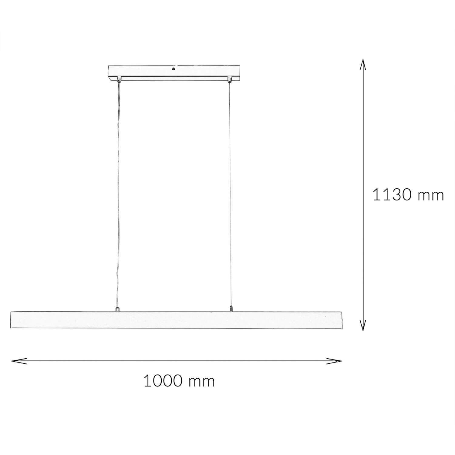 LED Pendelleuchte Metall dimmbar L: 100 cm Schwarz Modern Diagramm, Handlung, Elektronik, Bildschirm