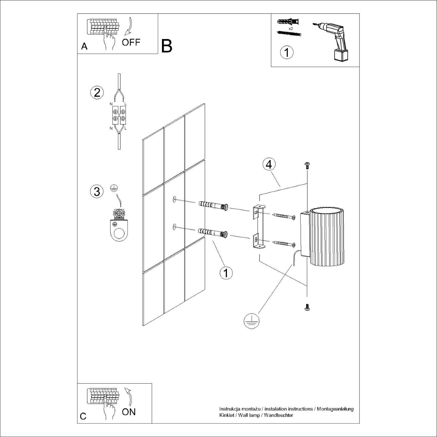 Wandleuchte GU10 H: 10 cm klein in Grün Modern Aluminium CAD-Diagramm, Diagramm