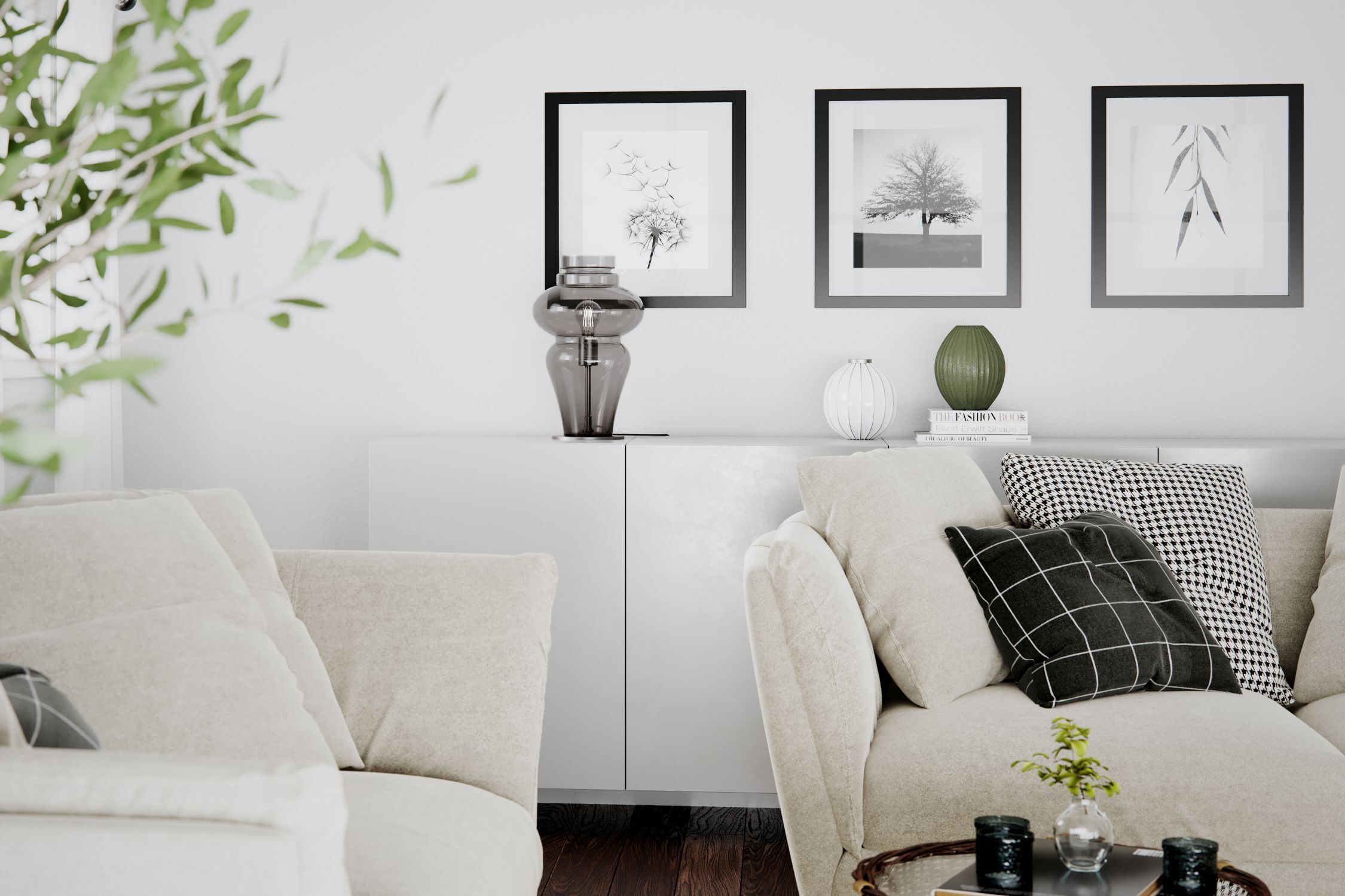 Tischleuchte Rauchglas Metall 40,6 cm E27 Kabelschalter Wohnzimmer, Sofa, Kissen, Teelicht, Vitrine