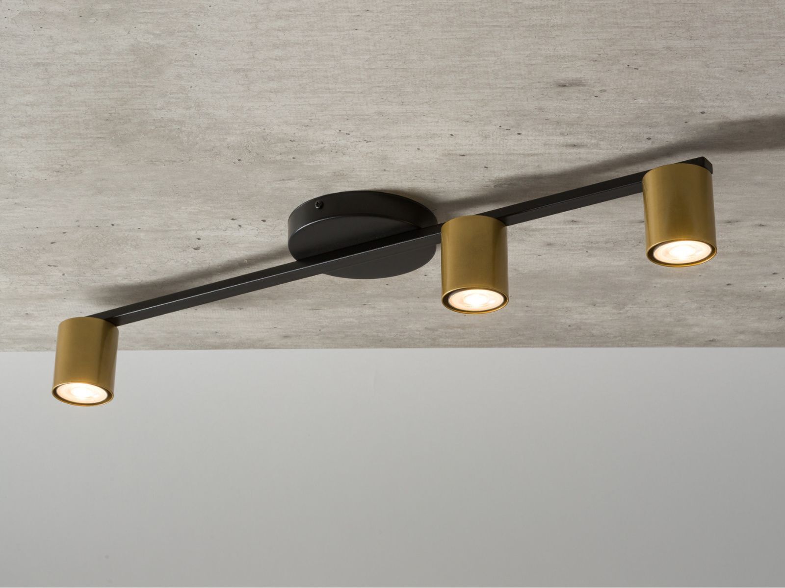 Deckenlampe Schwarz Gold GU10 Metall Zylinder stilvoll