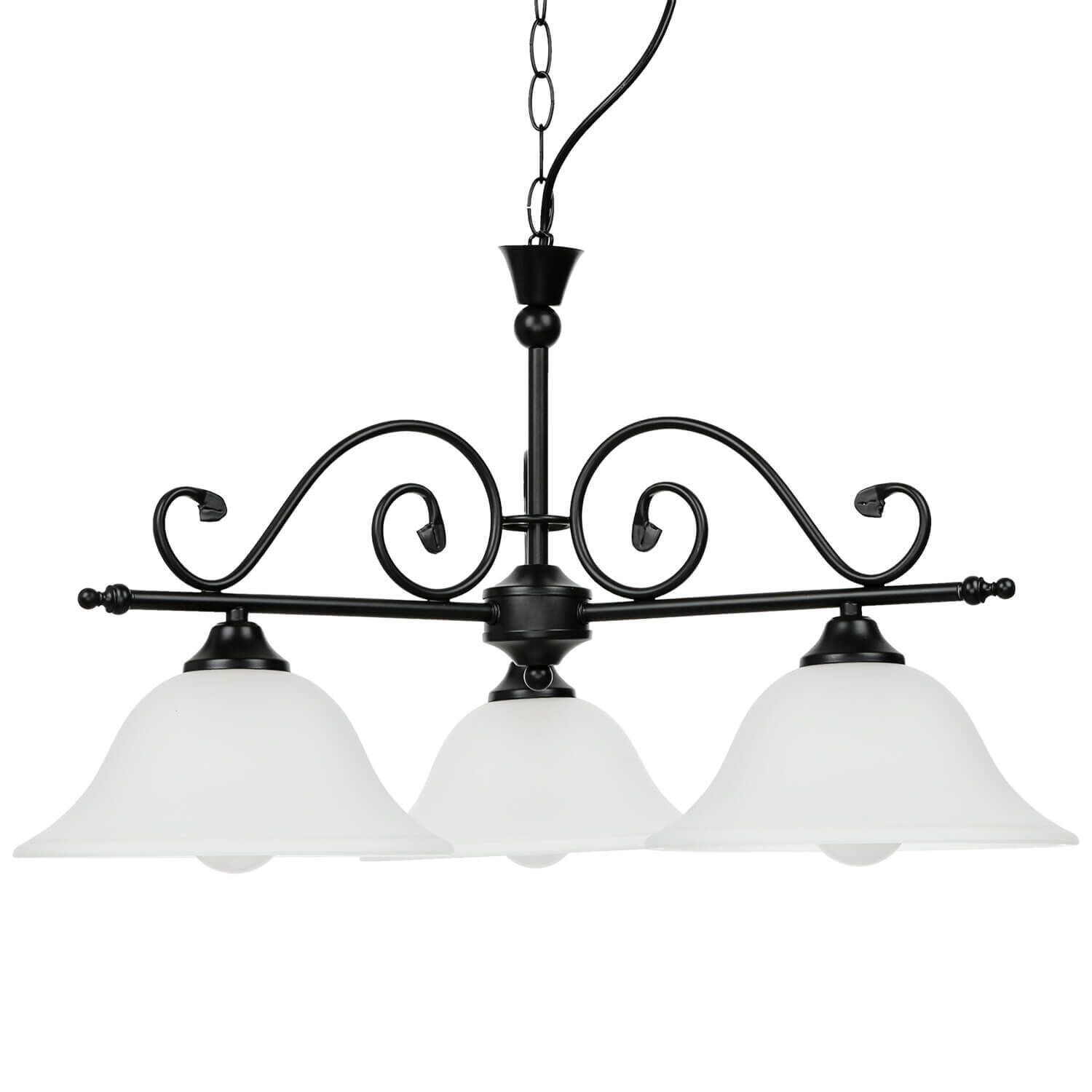 Rustikale Hängelampe verstellbar Schwarz DOROTHEA Leuchter, Lampe, Leuchte, Deckenventilator, Elektrisches Gerät