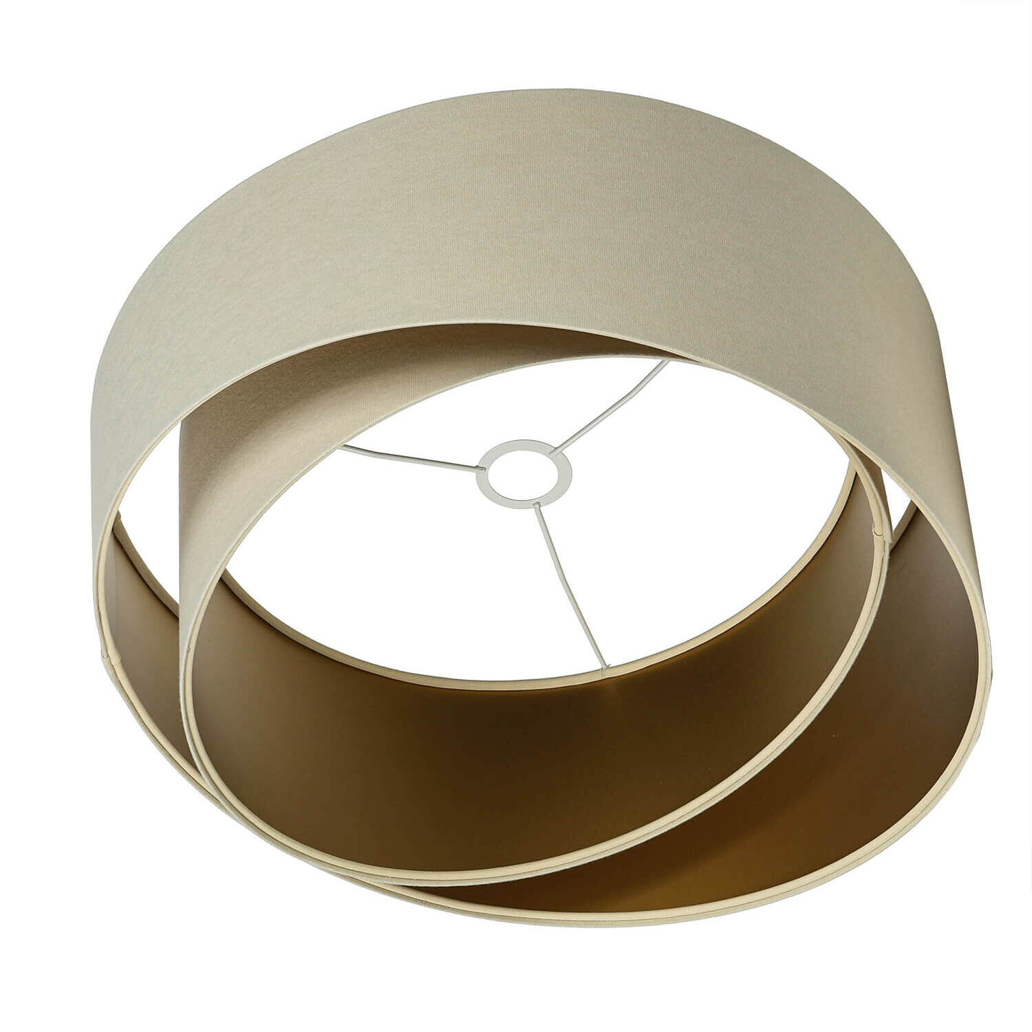 Pendelleuchte Esstisch Creme Gold Stoff Lampe