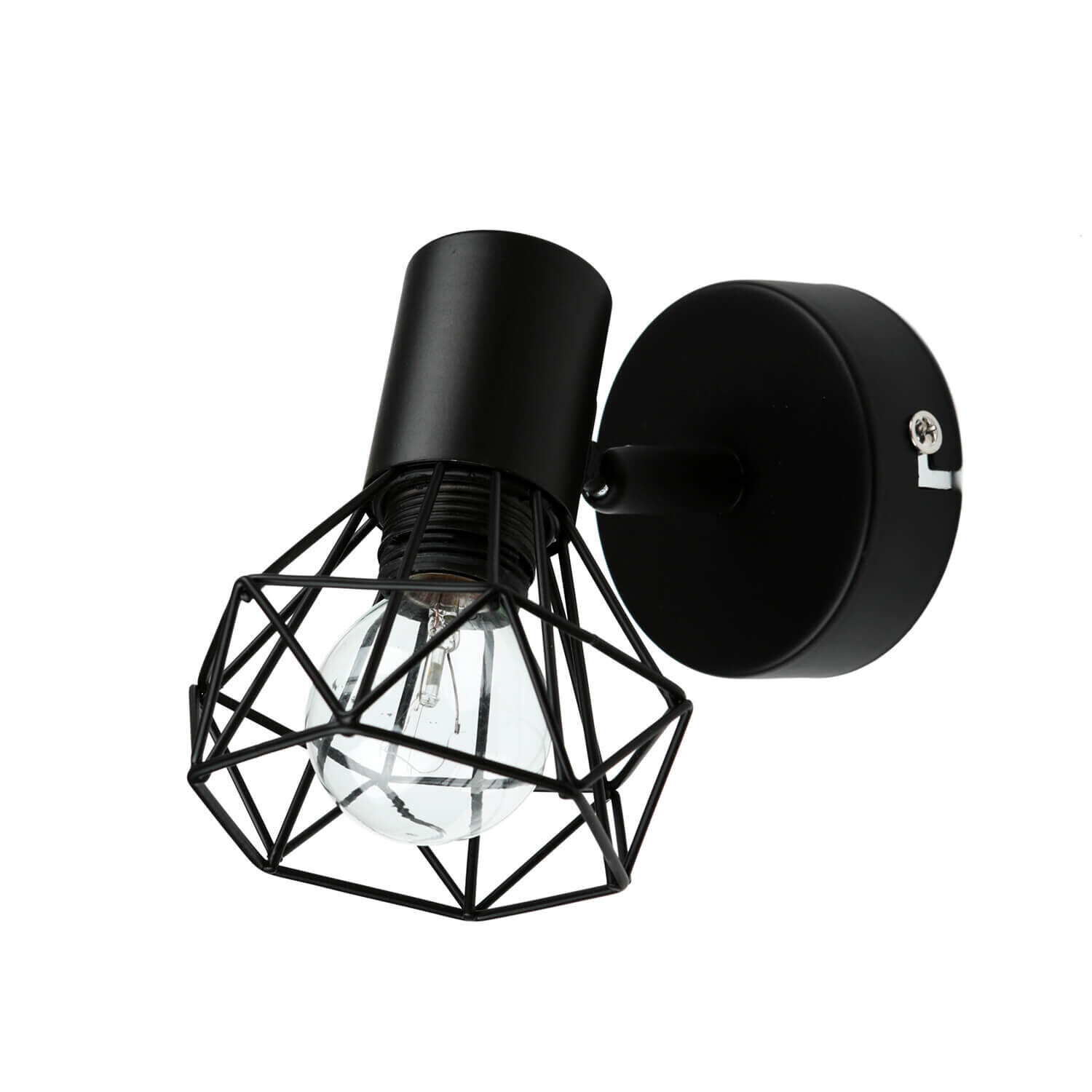 Wand Spot Metall Retro verstellbar in Schwarz E14 Wand Spot Metall Retro verstellbar in Schwarz E14