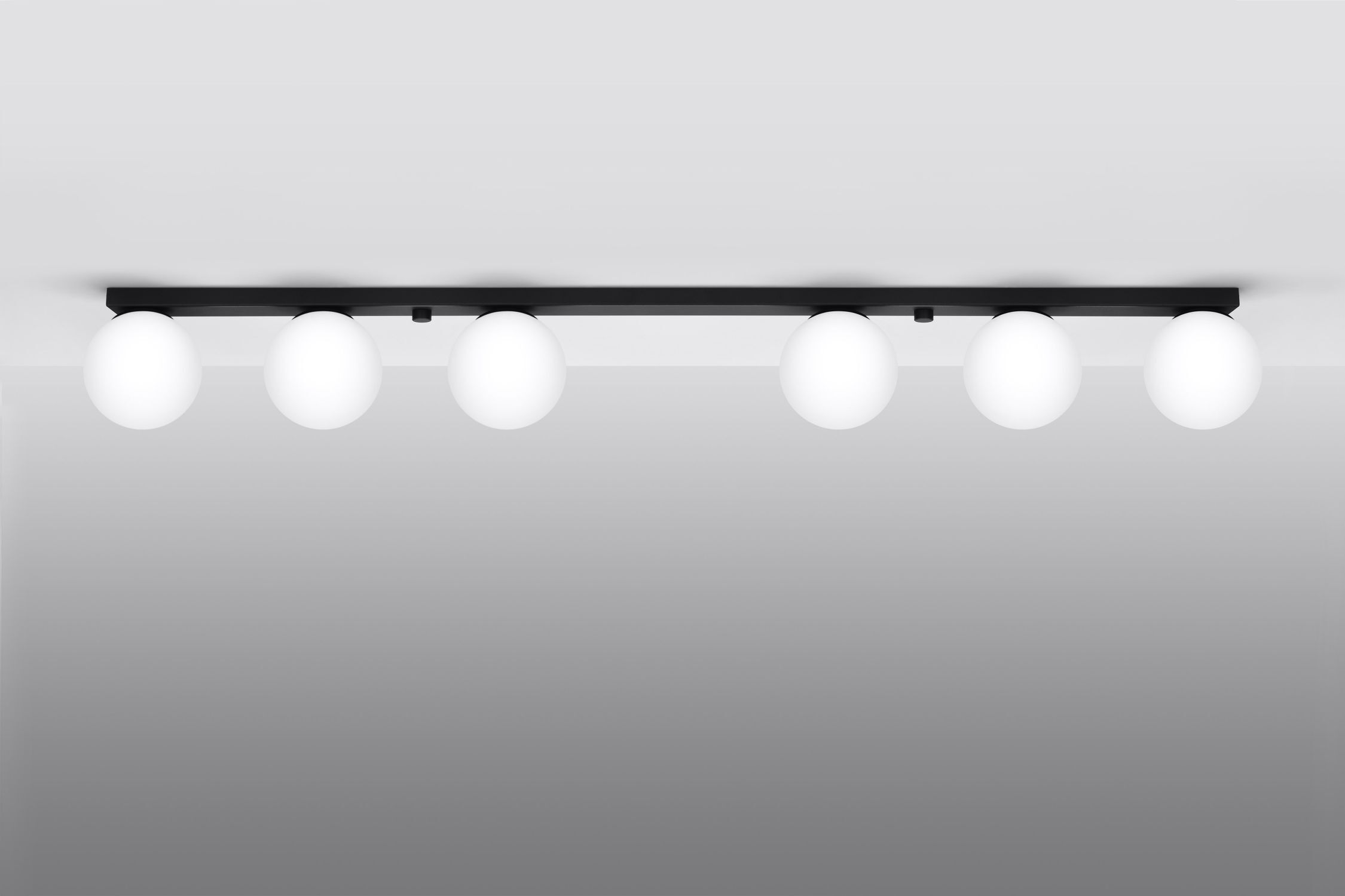 Deckenlampe groß 120 cm lang Glas Kugeln 6-flammig G9