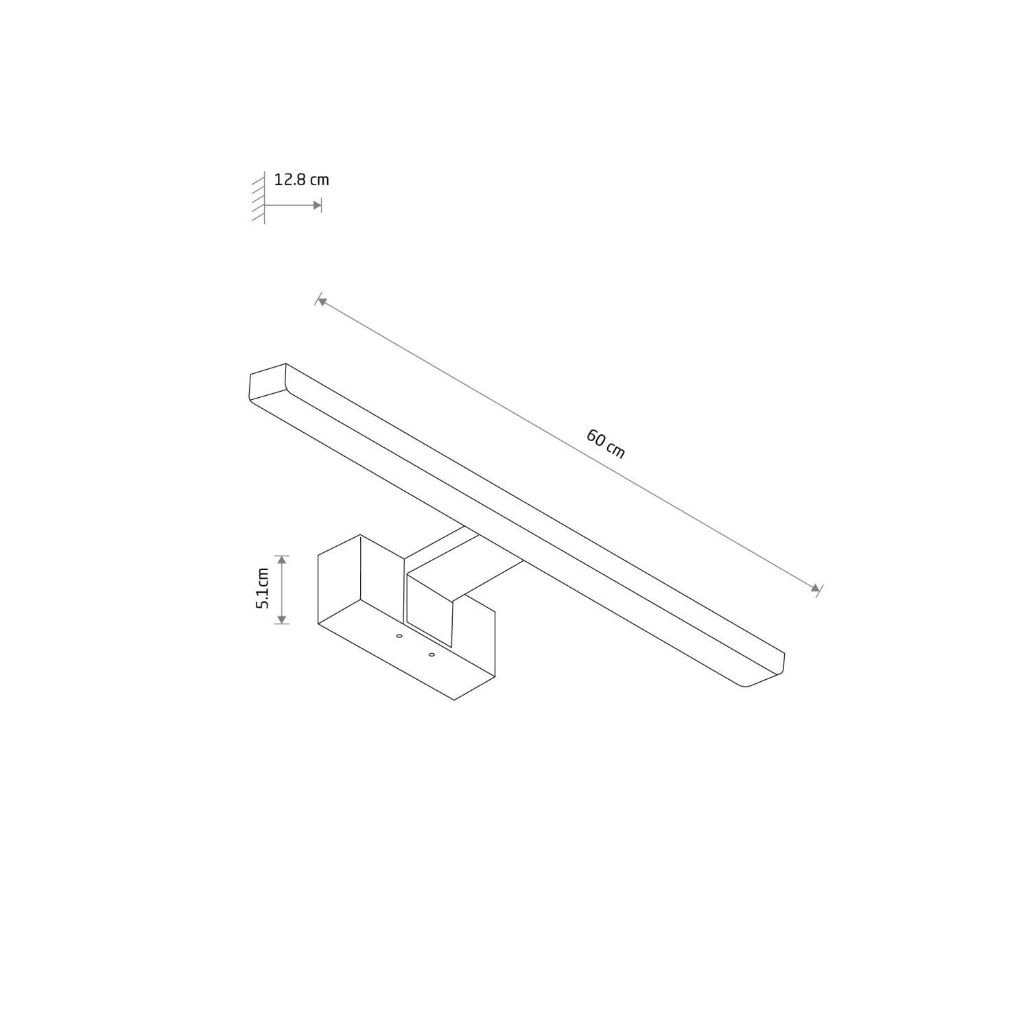 Spiegelleuchte LED Schwarz IP44 3000 K 850 lm Aluminium