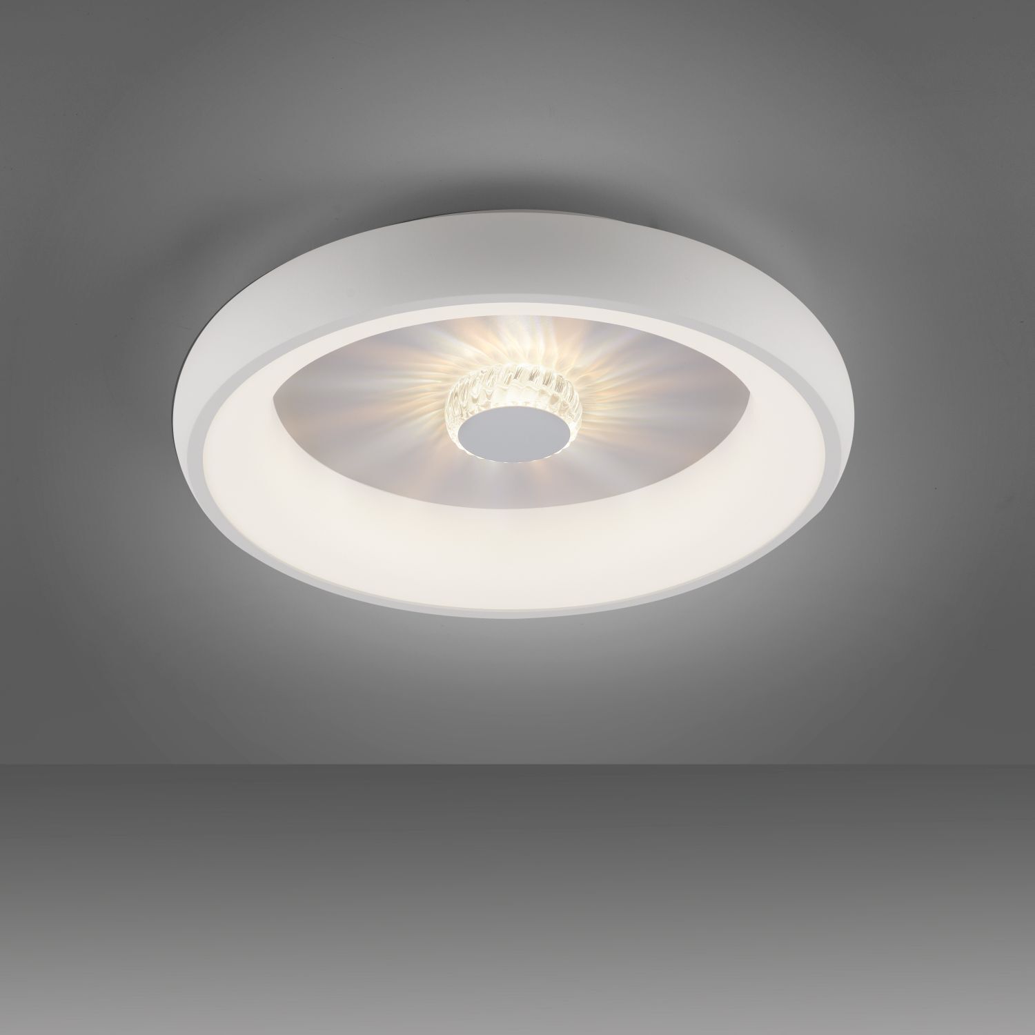 Dimmbare LED Deckenlampe Fernbedienung Kristalleffekt Deckenleuchte, Leuchte