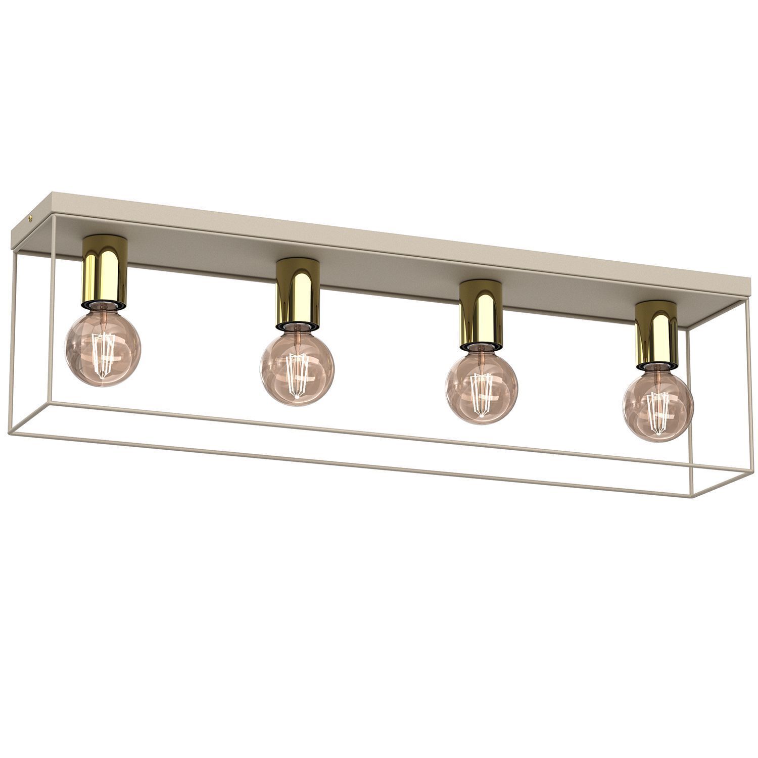 Deckenleuchte Metall Beige Gold L:75 cm E27 Industrial