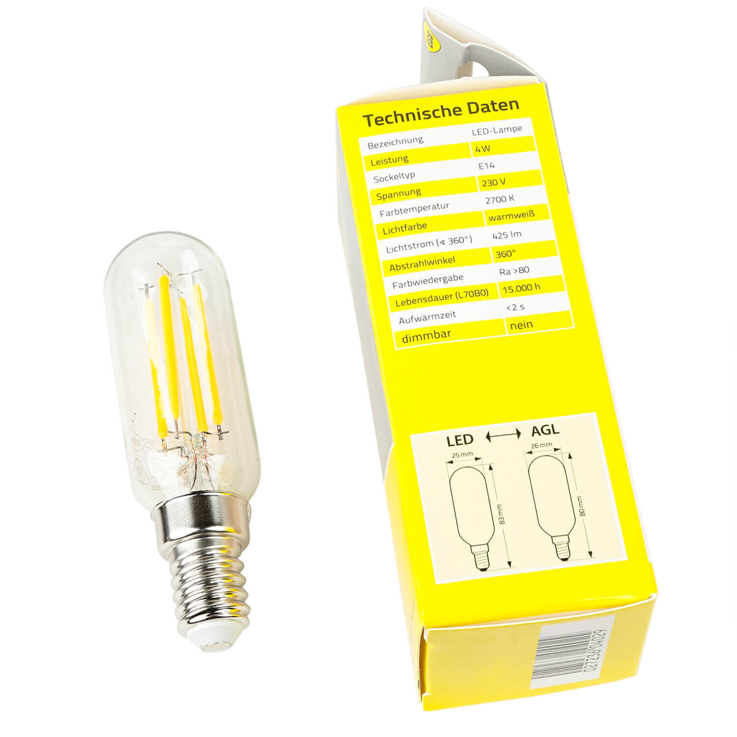 LED Leuchtmittel E14 Filament Edison Lampe 2700 K warmweiß - LM108