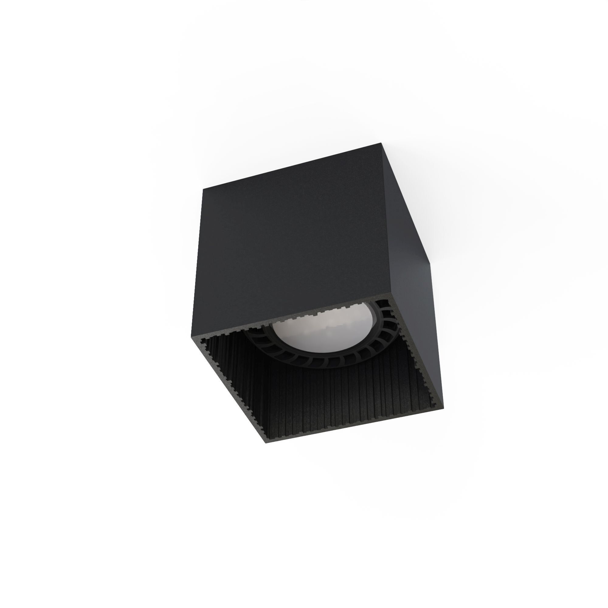 LED-Lichtkopf, Wand-/Deckenleuchte, Schwarz, Rund-Lichtquelle, Kunststoff-Gehäuse