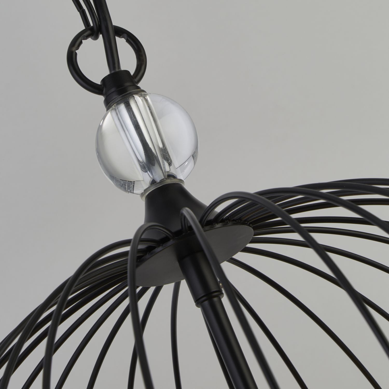 Pendelleuchte 5-flammig Schwarz E14 Ø 36 cm Metall Kristall