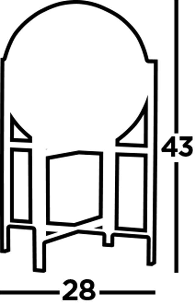 Tischleuchte E27 43 cm Schwarz Rauchgrau Glas Metall