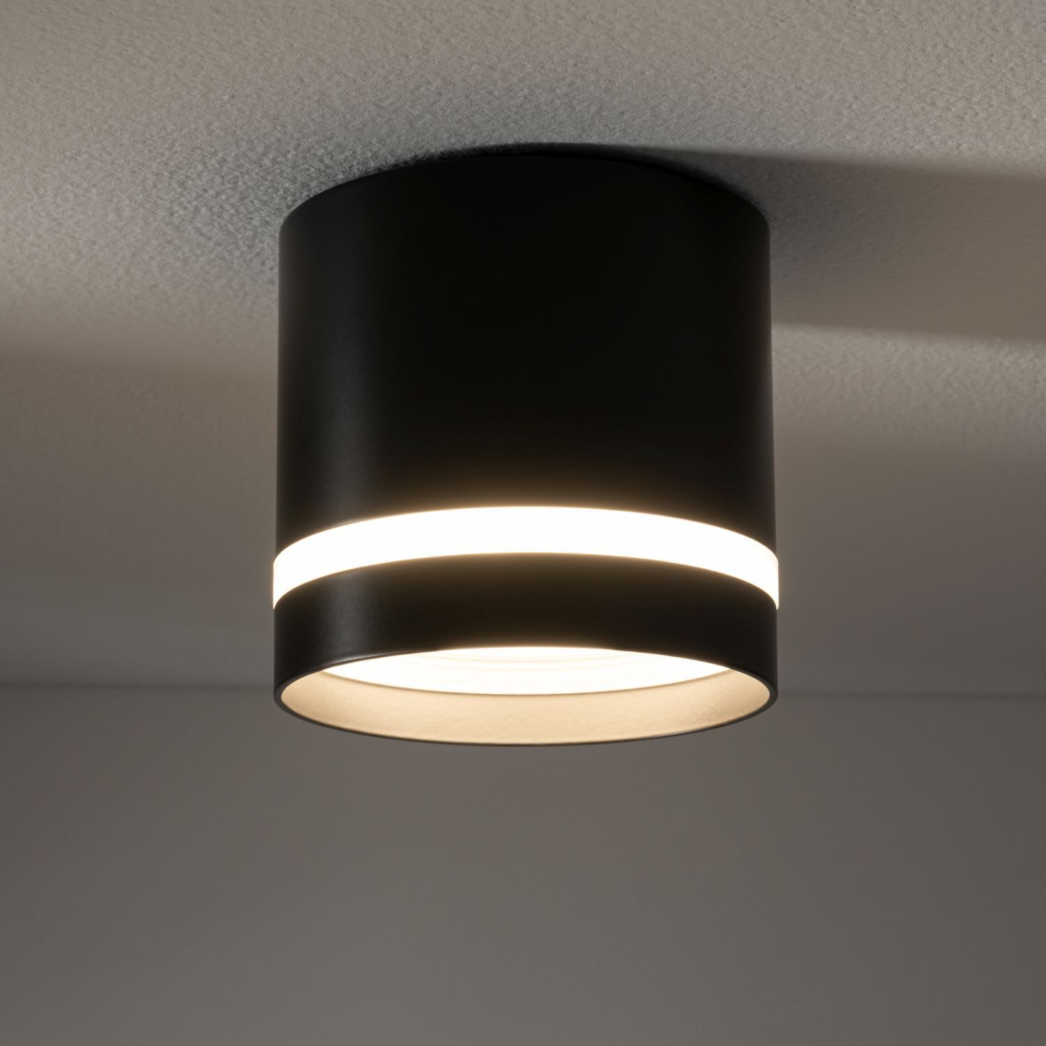 Spot Decke Schwarz GX53 Ø 8,5 cm rund H: 8,3 cm klein Metall