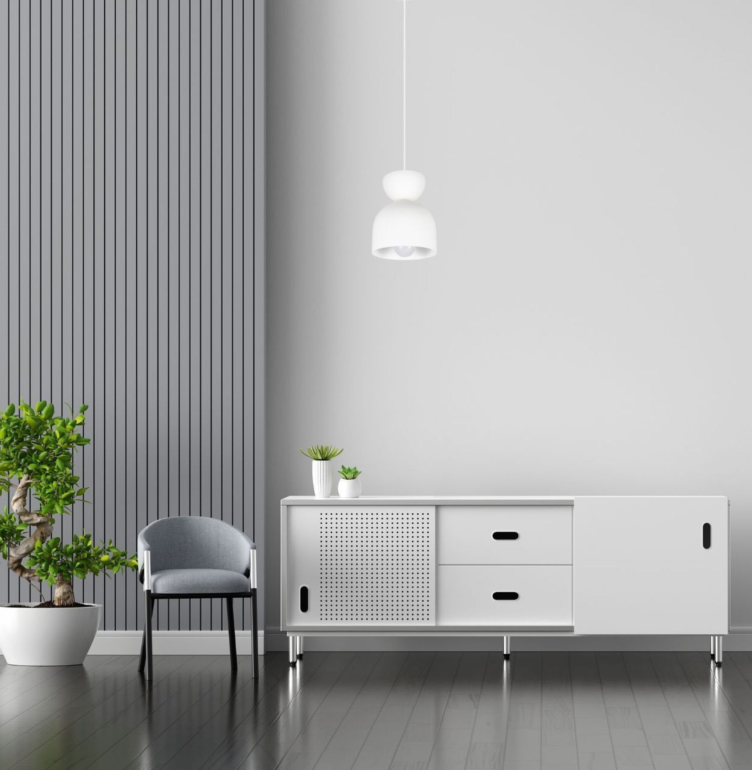 Weiße Hängeleuchte Metall E27 Minimalistisch Ø17 cm