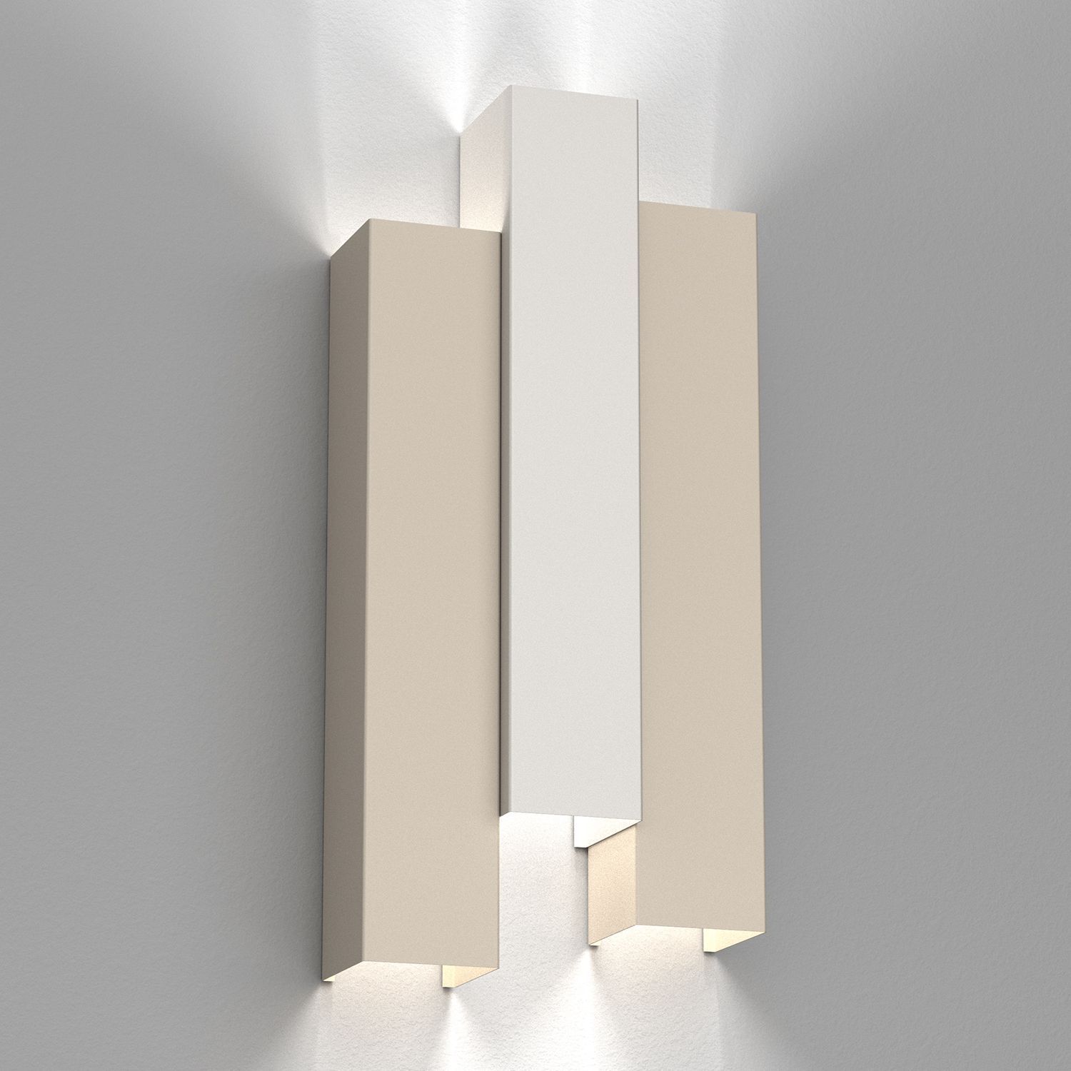 Wandlampe Metall Beige Hellgrau H:72 cm GU10 indirekt