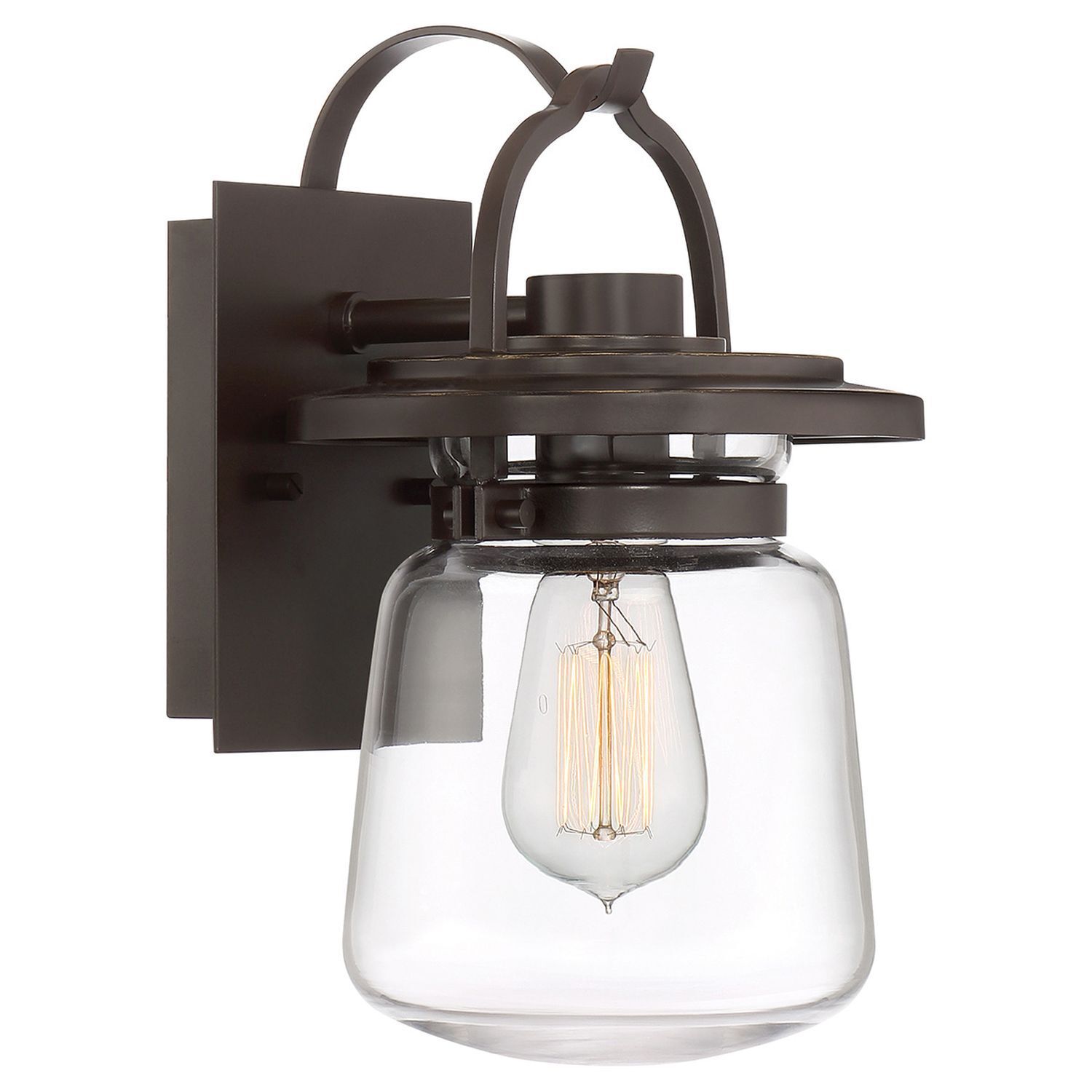 Vintage Außenleuchte E27 Aluminium Glas H: 29,6 cm IP44