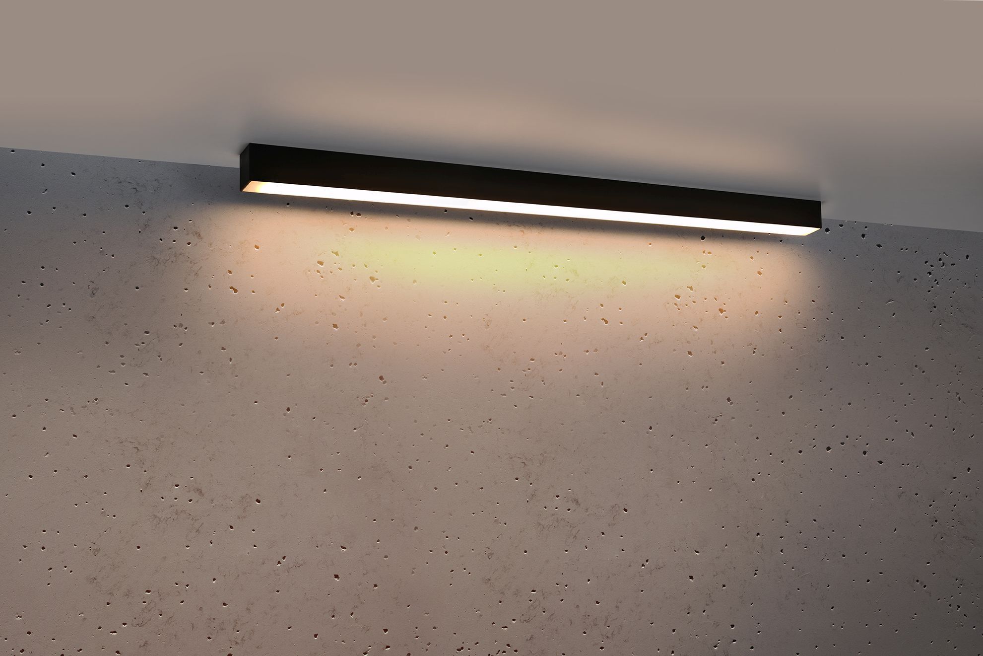 LED Deckenlampe Metall 90 cm blendarm 3000 K Schwarz