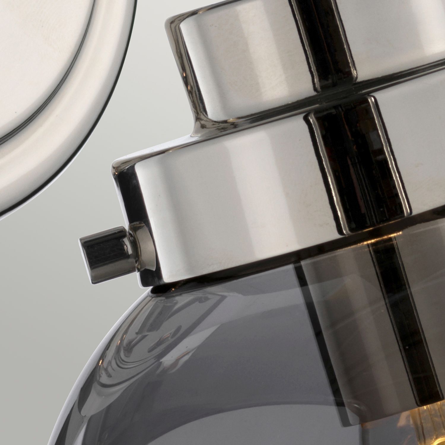 Wandlampe Kugel Schirm Grau Nickel E14 Retro Design Flasche, Kochgeschirr, Topf