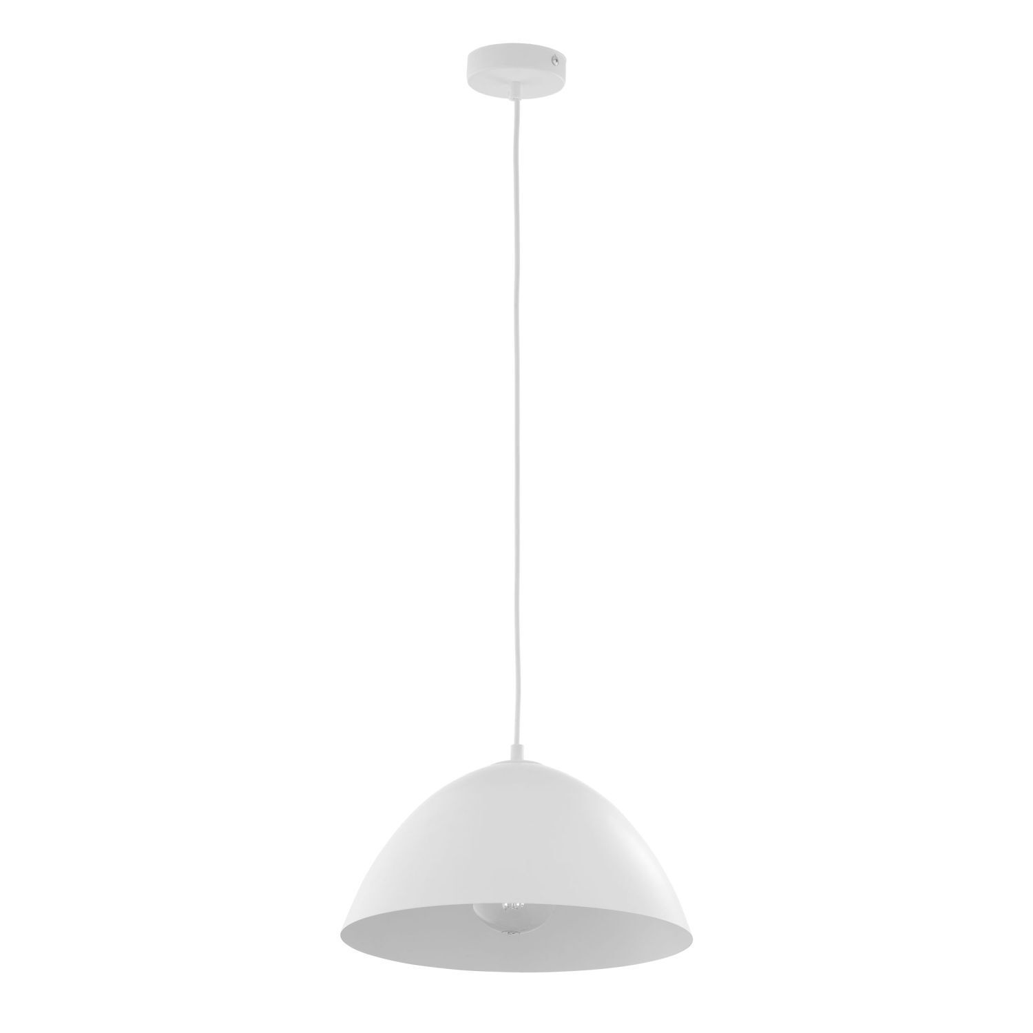 Pendelleuchte Weiß Metall Ø 33,5 cm Modern schlicht
