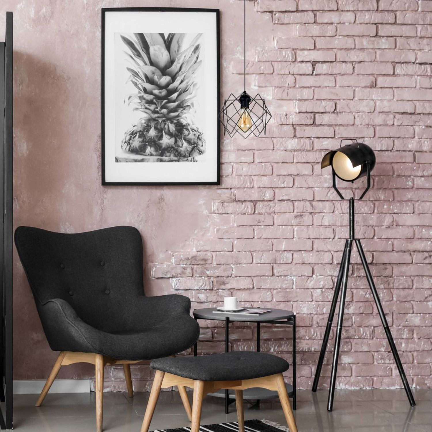 Loft Hängelampe Schwarz Metall Ø19 cm E27 dekorativ