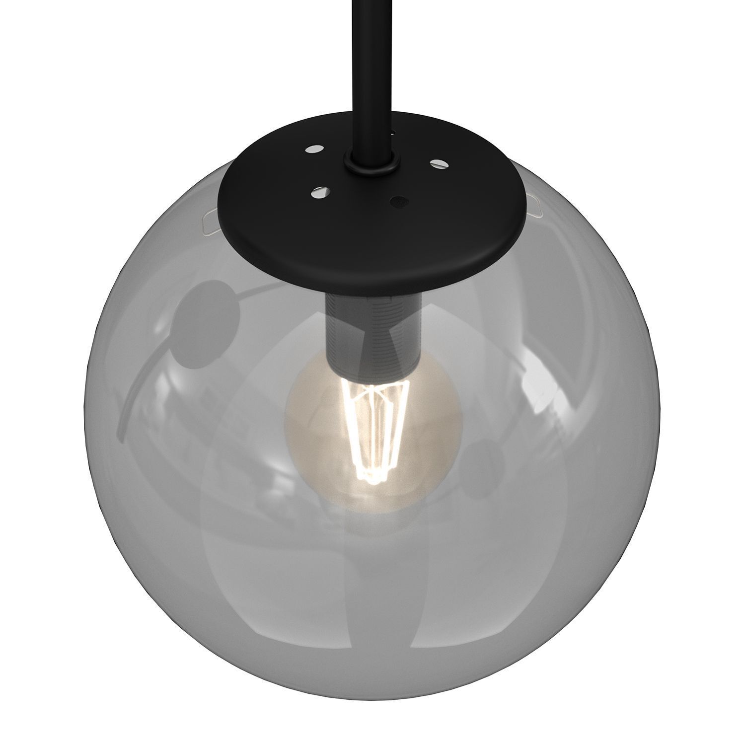 Wandlampe Metall Glas Schwarz Rauchgrau Messing E14
