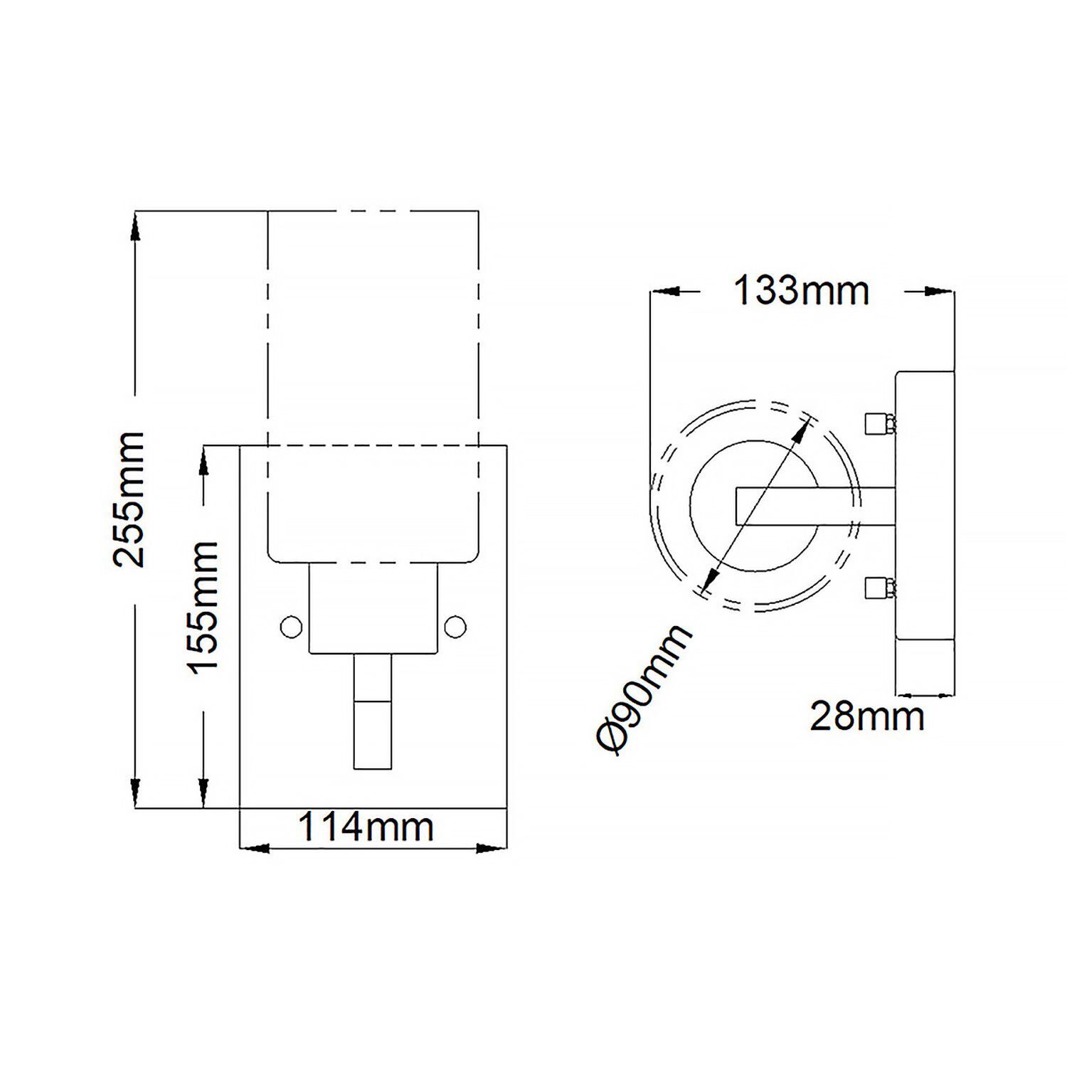 Kleine Wandlampe Metall Regenglas 27,1 cm hoch in Messing