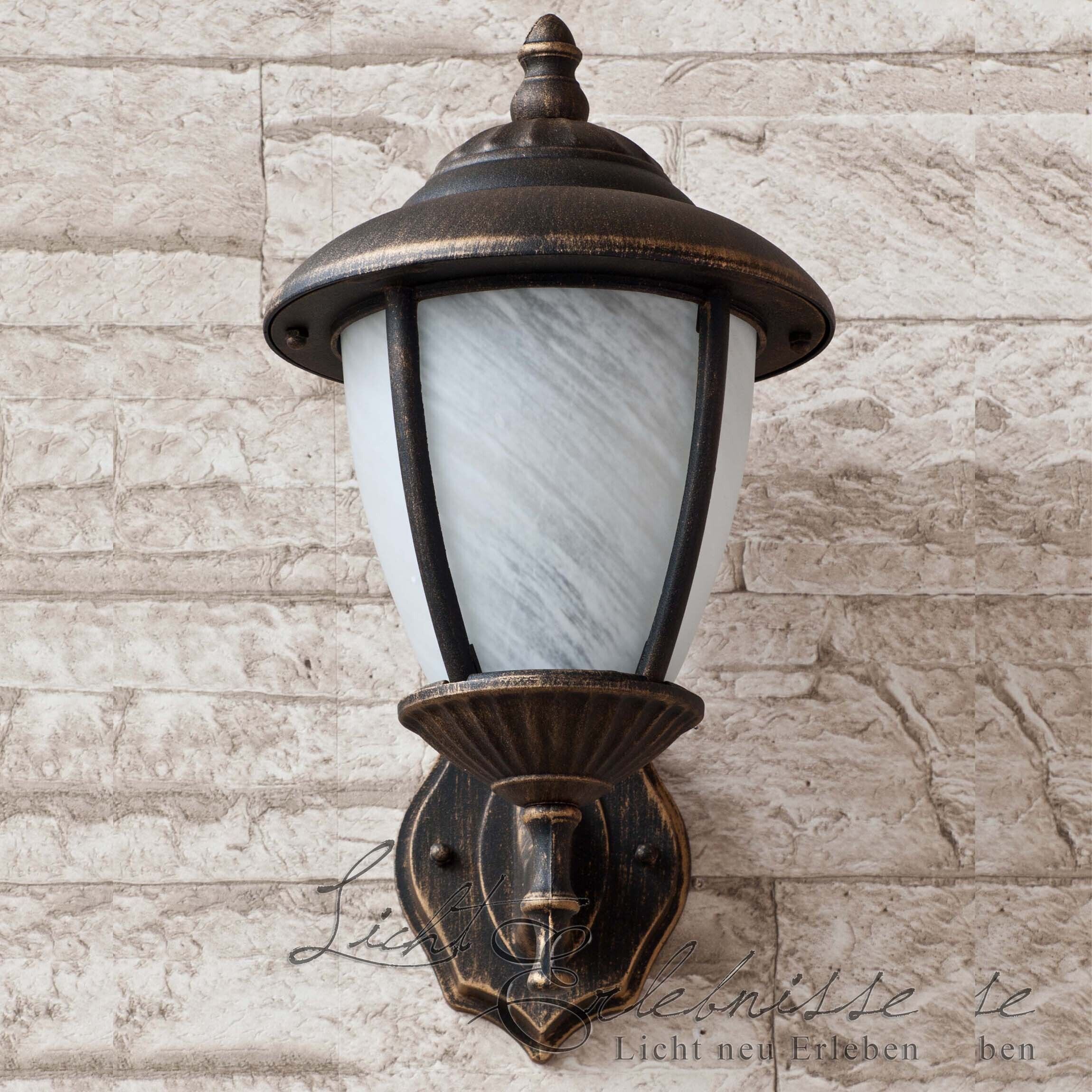 Wandlaterne für Außen Wandleuchte MADRID gold antik Lampe, Leuchte, Postfach, Lampenschirm