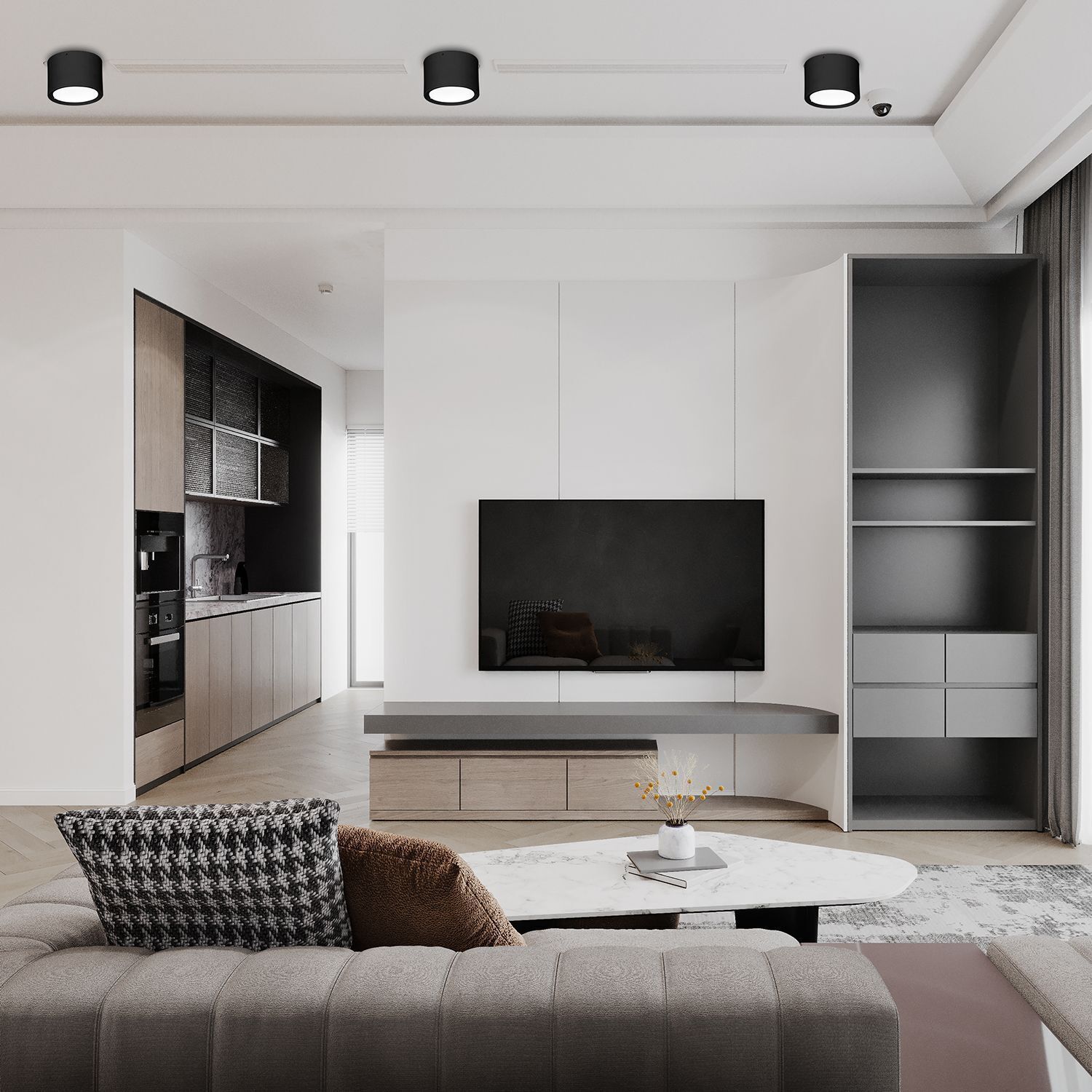 Innenarchitektur, Wohnzimmer, Dekoration Ihres Zuhauses, Bildschirm, Überwachen