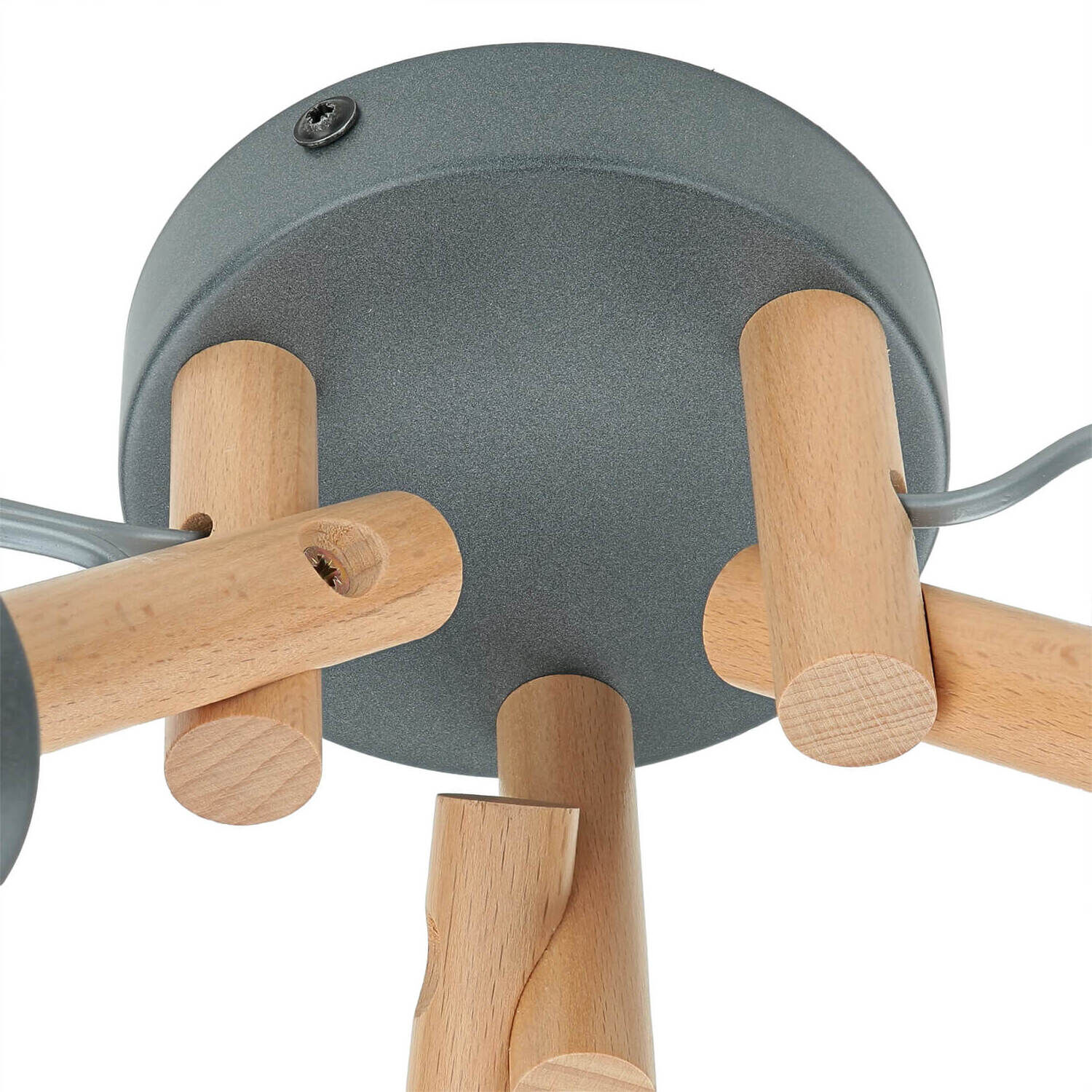 Deckenleuchte VAIO Grau 3-flmg Holz Stoff Deckenleuchte VAIO Grau 3-flmg Holz Stoff