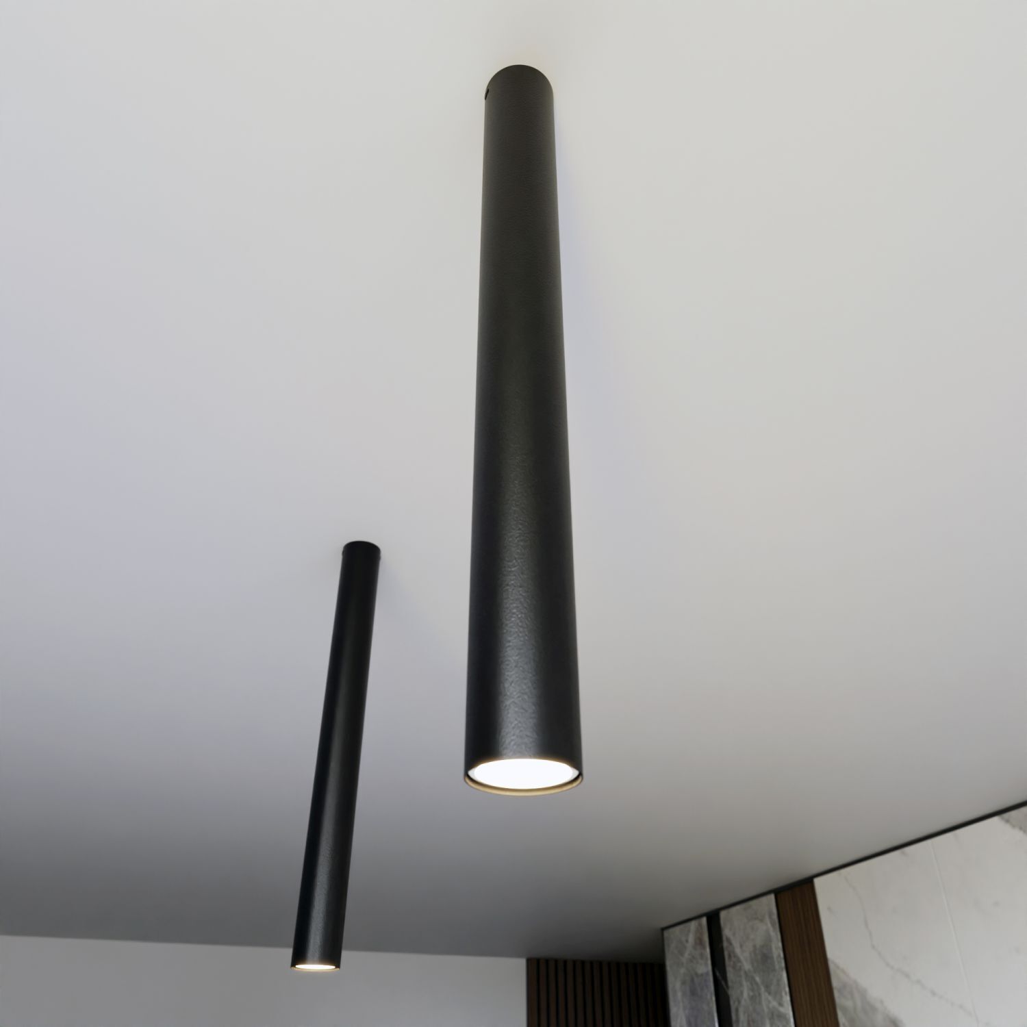 Deckenleuchte Schwarz B: 6 cm 60 cm hoch Metall GU10 Aufputz