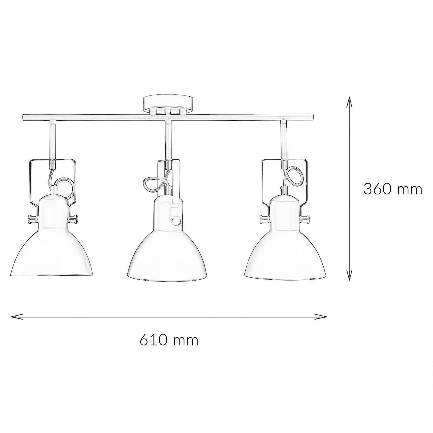 Deckenstrahler Schwarz Metall E14 Retro Wohnzimmer Leuchte
