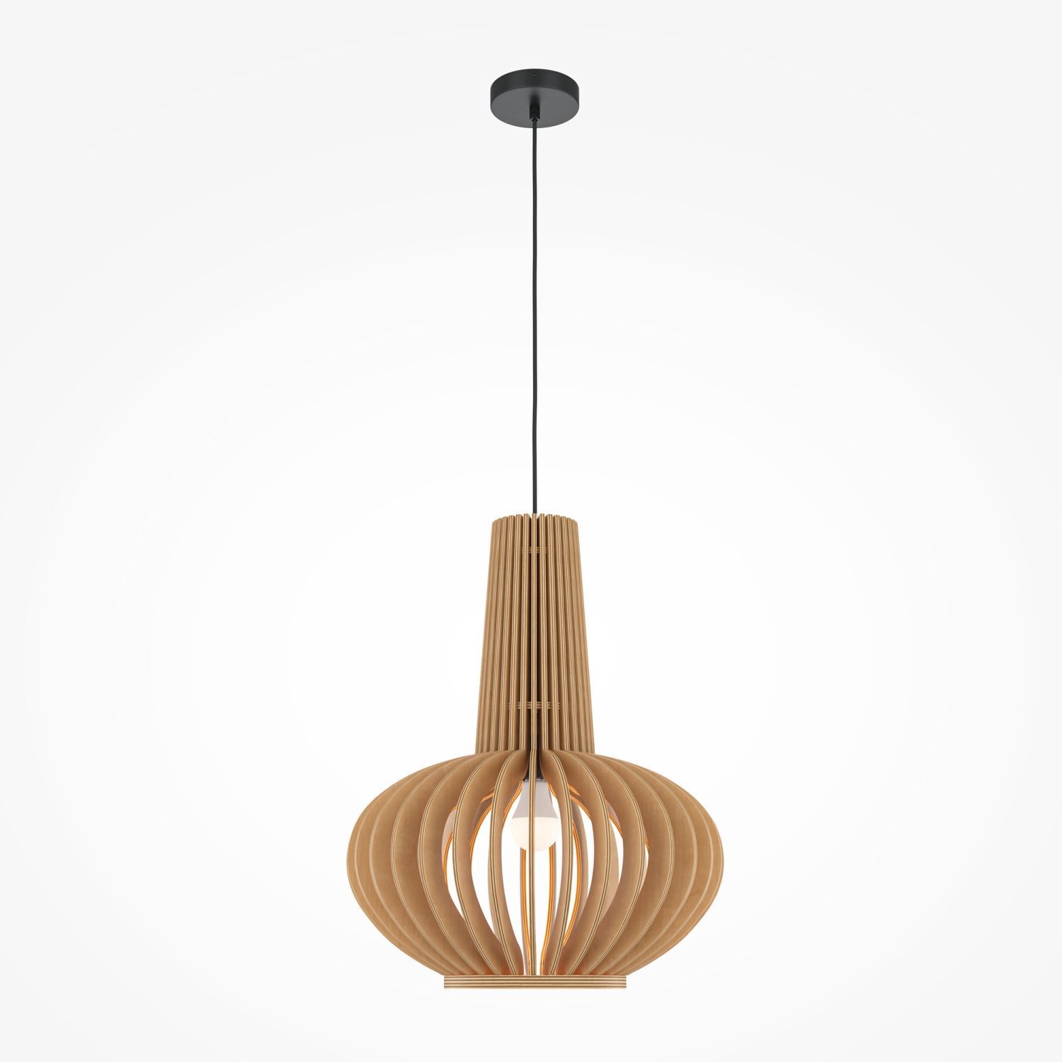 Hängeleuchte, Holz, Kugelform, Offen, Deckenlampe