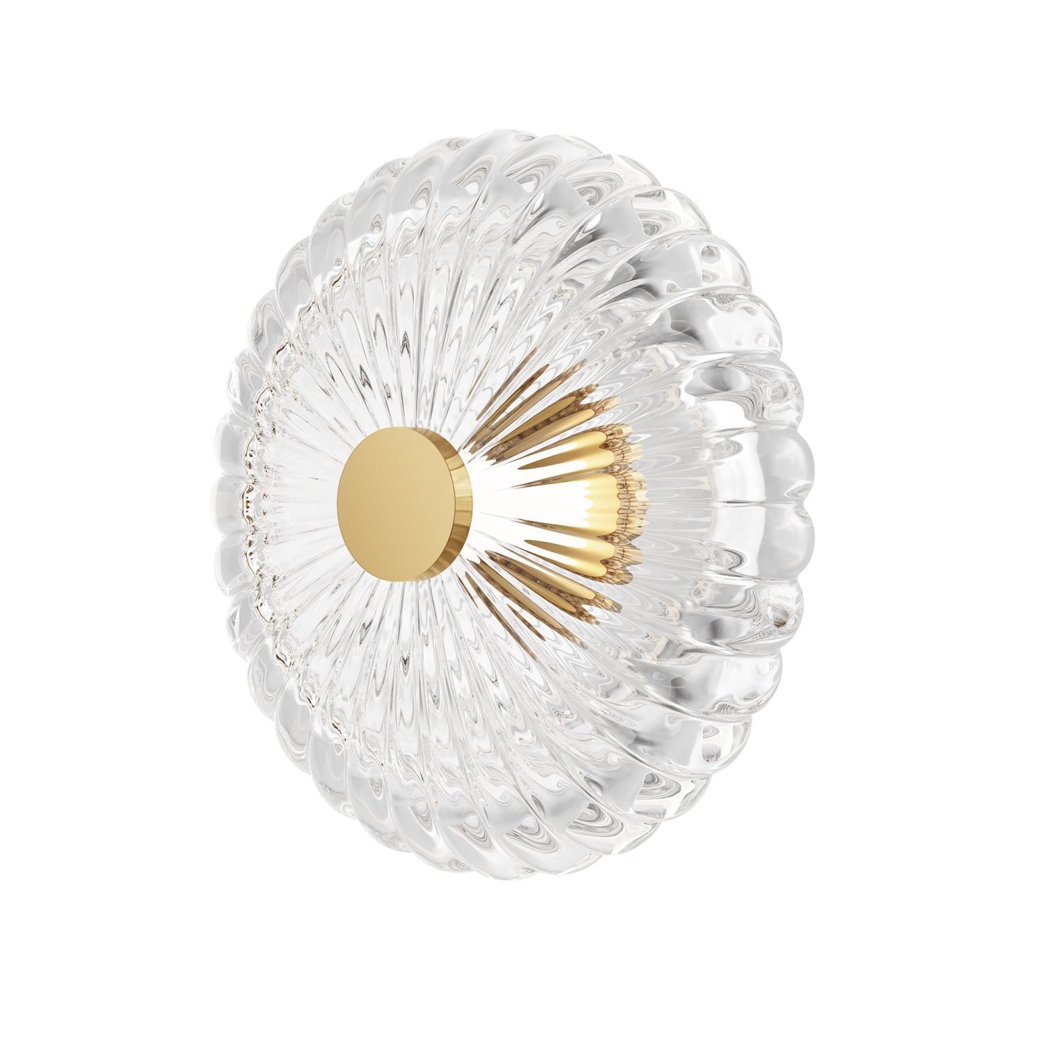 Led Runde Lampe Runde LED Wandlampe Glas Metall Gold Ø35 cm 8 W 3000 K Leuchte