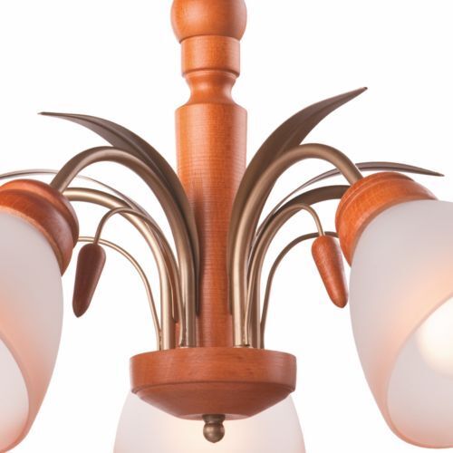Braune Hängelampe Metall 5xE27 Jugendstil Esstisch