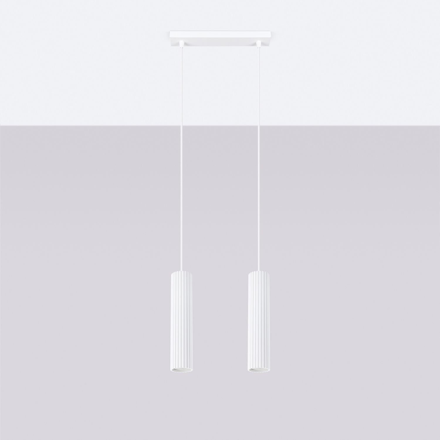 Weiße Hängeleuchte Modern aus Aluminium B: 30 cm 2x GU10 BERTA