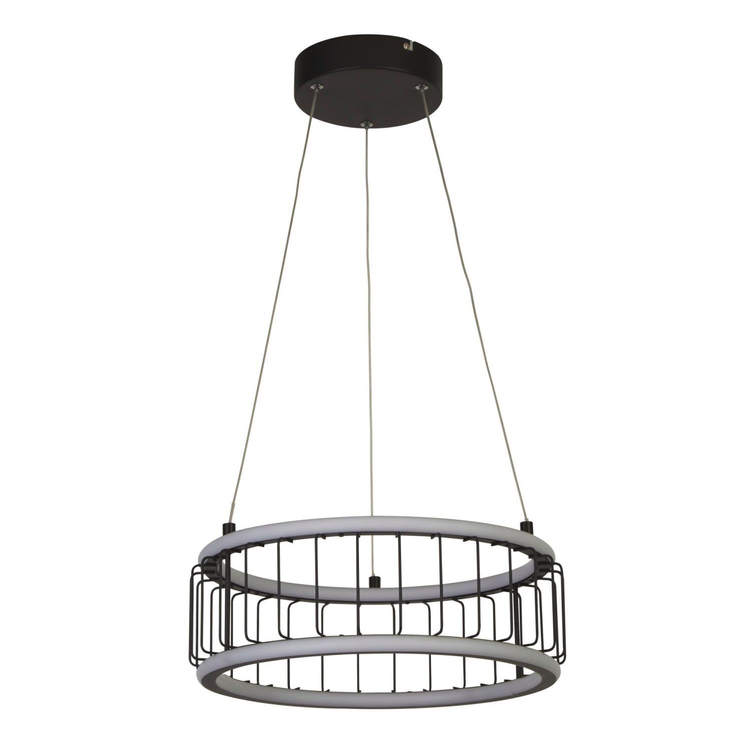 LED Pendelleuchte Ring Ø 38 cm Schwarz Weiß 3000 K 1976 lm