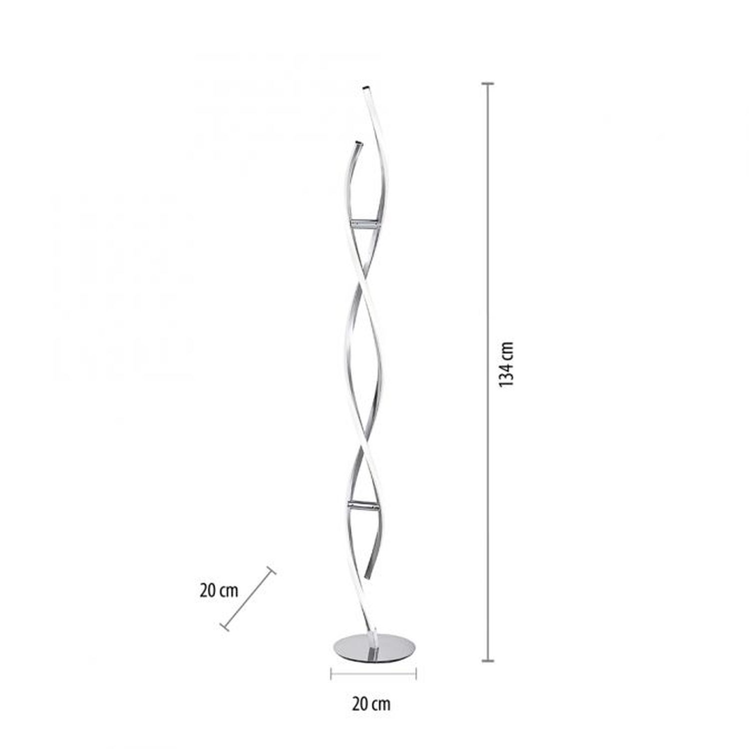 LED Stehlampe dimmbar in Stahl H:134 cm 3000 K 3128 lm Lampe